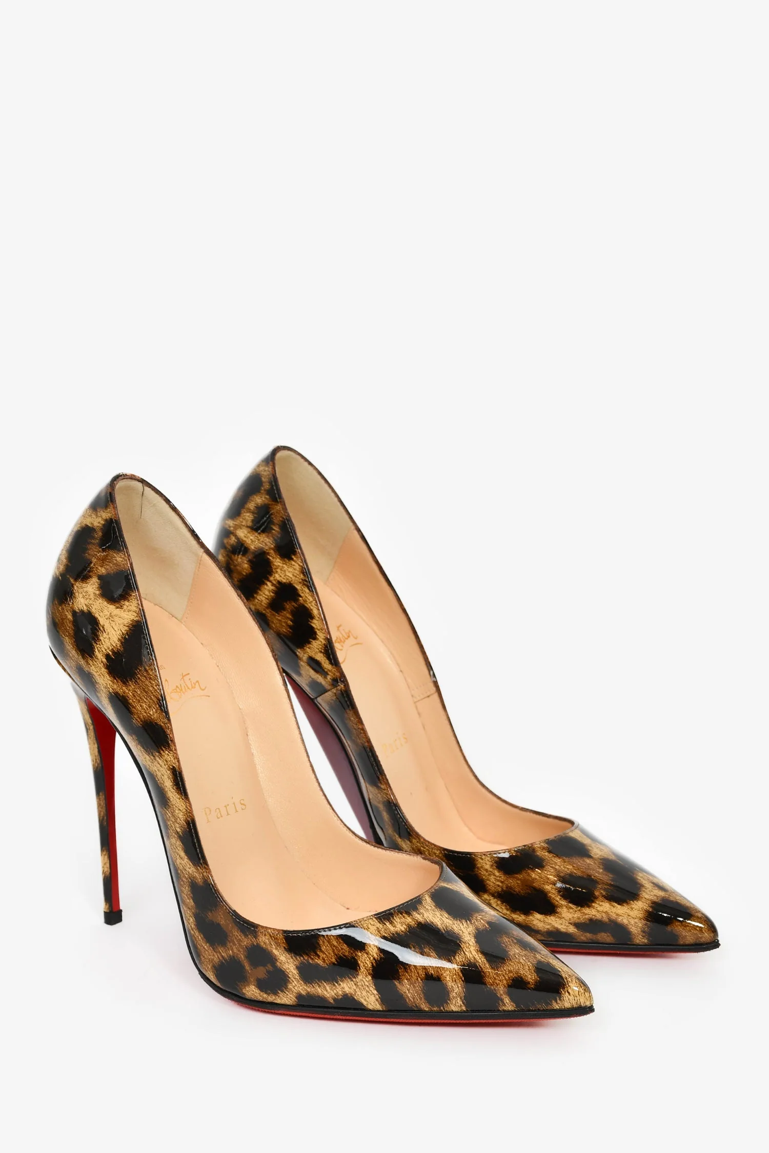 Christian Louboutin Leopard Print Patent Heels Size 37.5 - Image 2