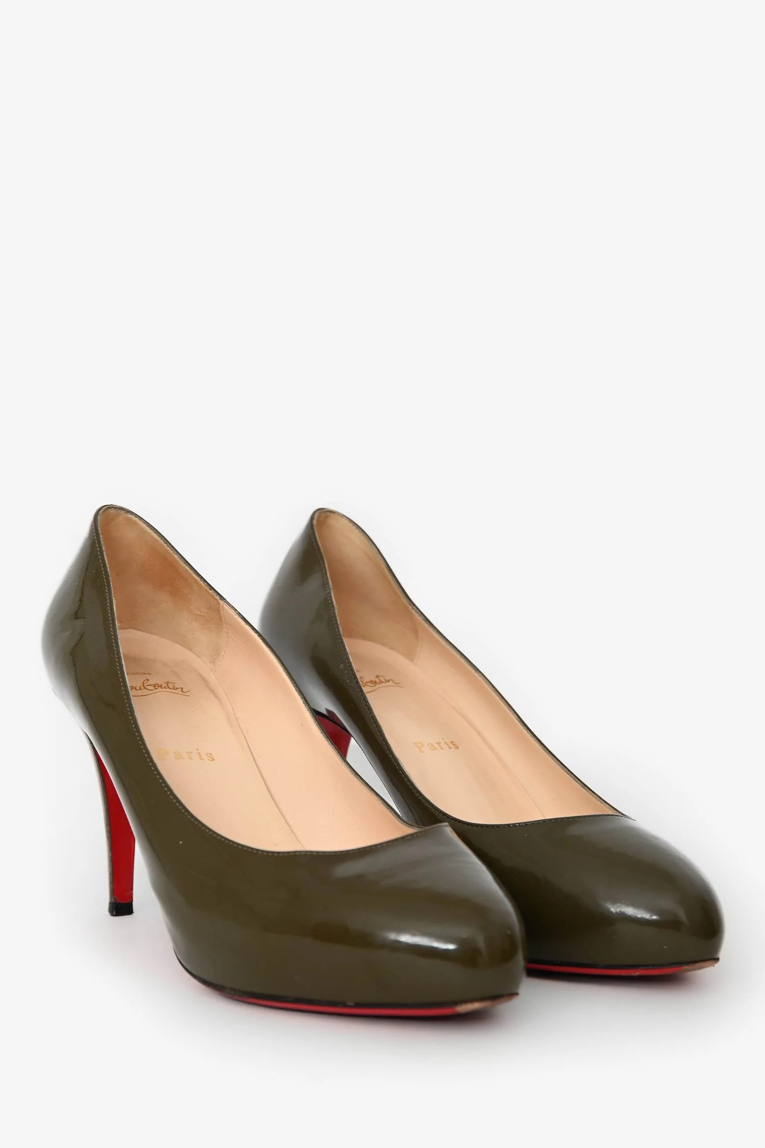 Christian Louboutin Olive Green Pumps 85mm Size 40 - Image 2