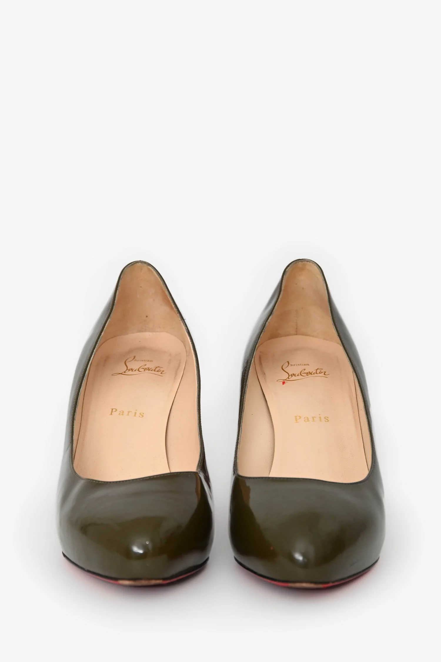 Christian Louboutin Olive Green Pumps 85mm Size 40 - Image 3