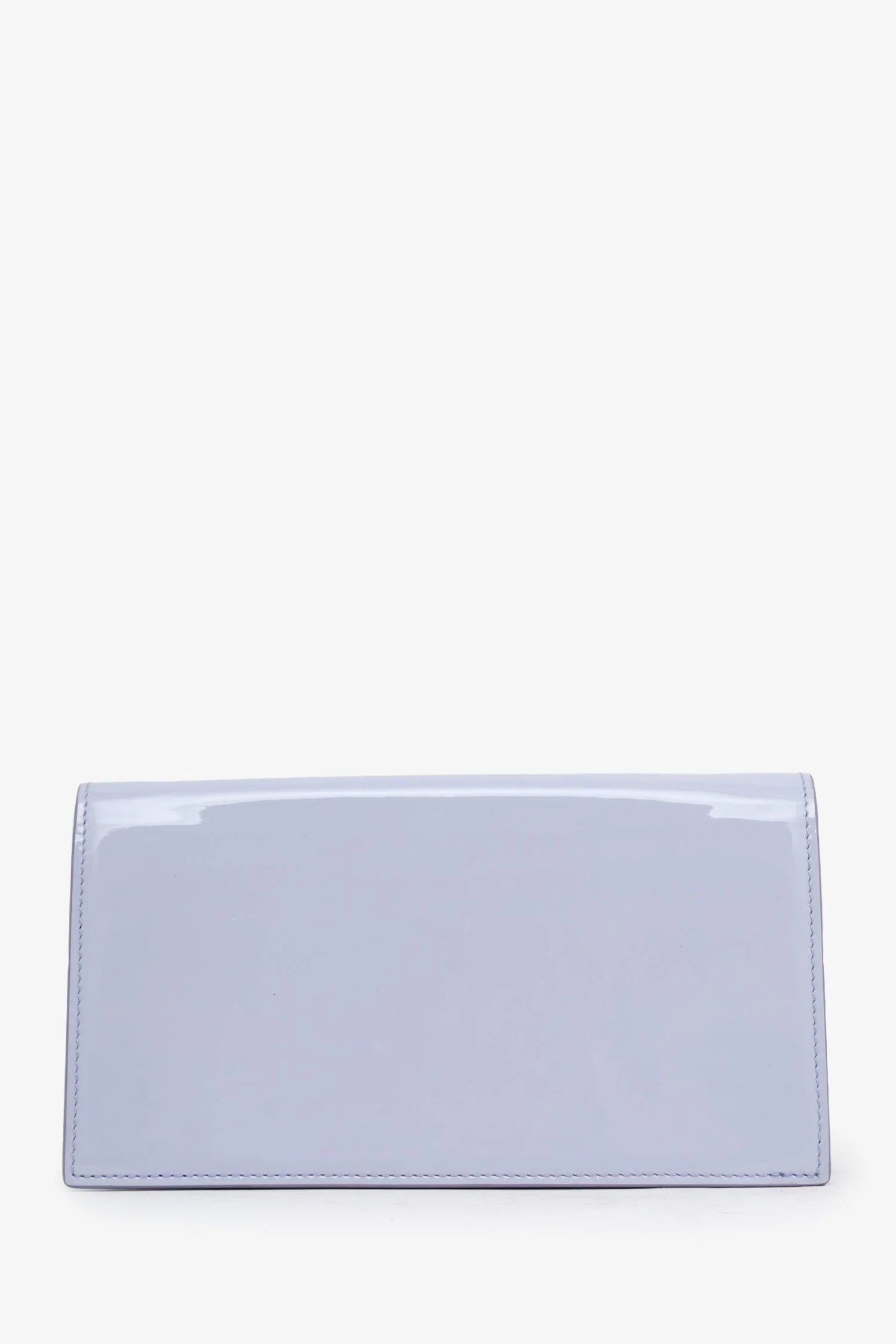 Christian Louboutin Purple Patent Leather Loubi54 Strass Logo Clutch With Chain - Image 2