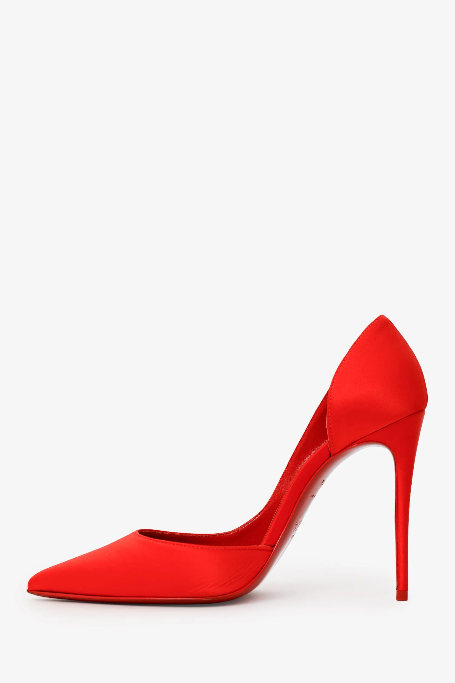 Christian Louboutin Red Satin 'Irizia 100' Heels Size 36.5 - Image 4