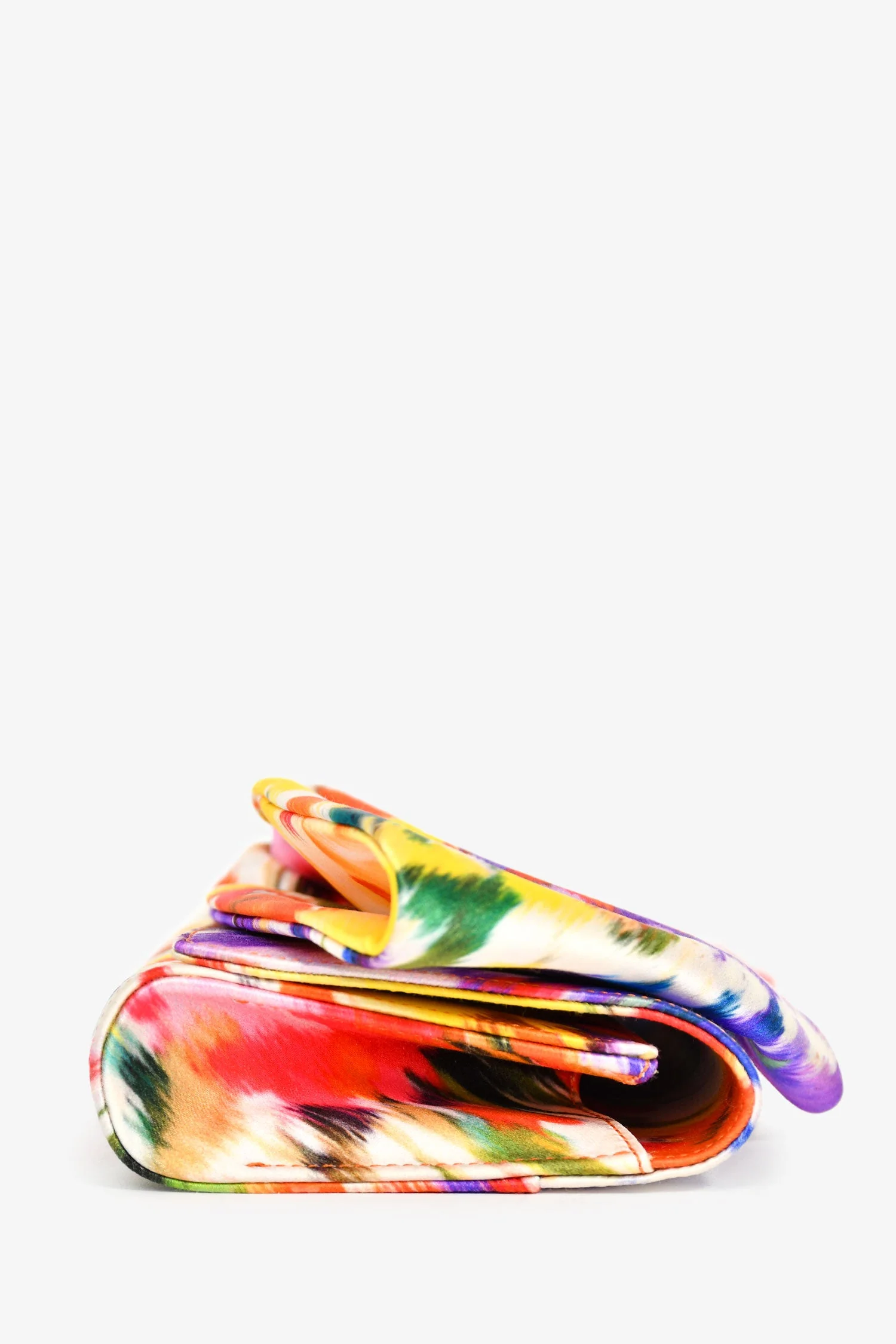 Christian Louboutin White/Multicolour Satin Knot Clutch - Image 3
