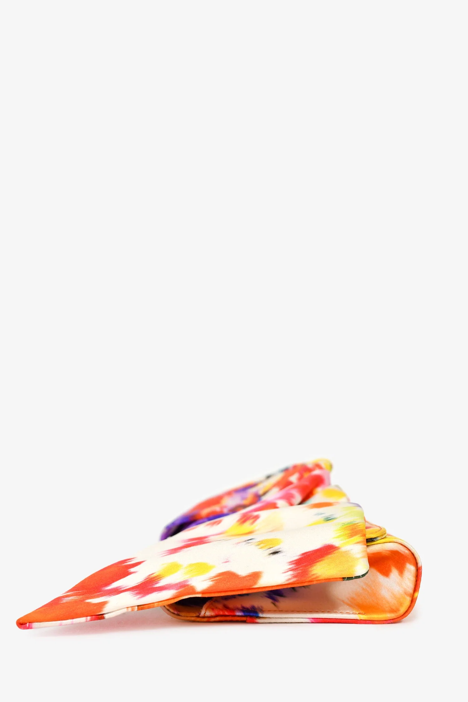 Christian Louboutin White/Multicolour Satin Knot Clutch - Image 4