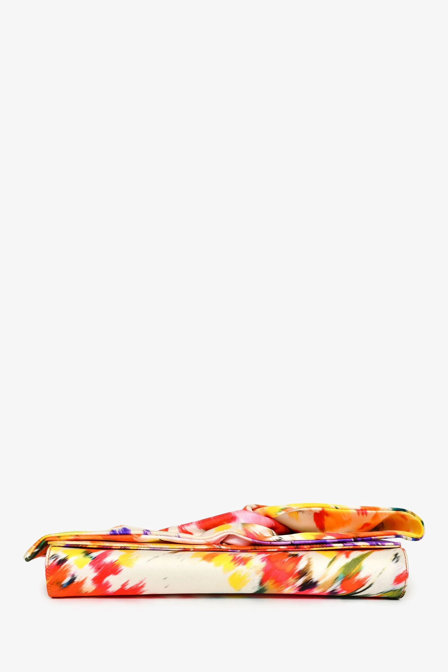 Christian Louboutin White/Multicolour Satin Knot Clutch - Image 5