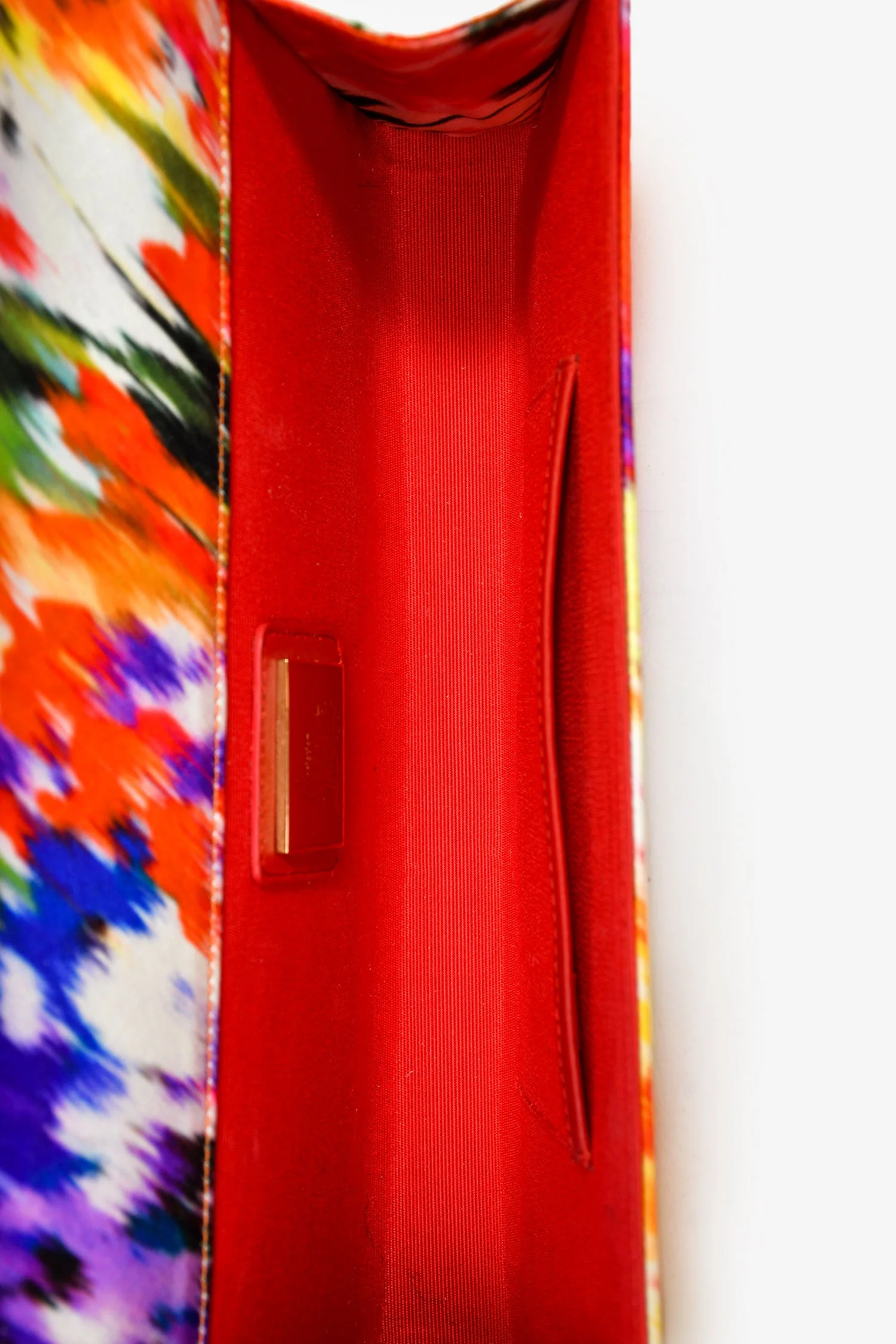 Christian Louboutin White/Multicolour Satin Knot Clutch - Image 6