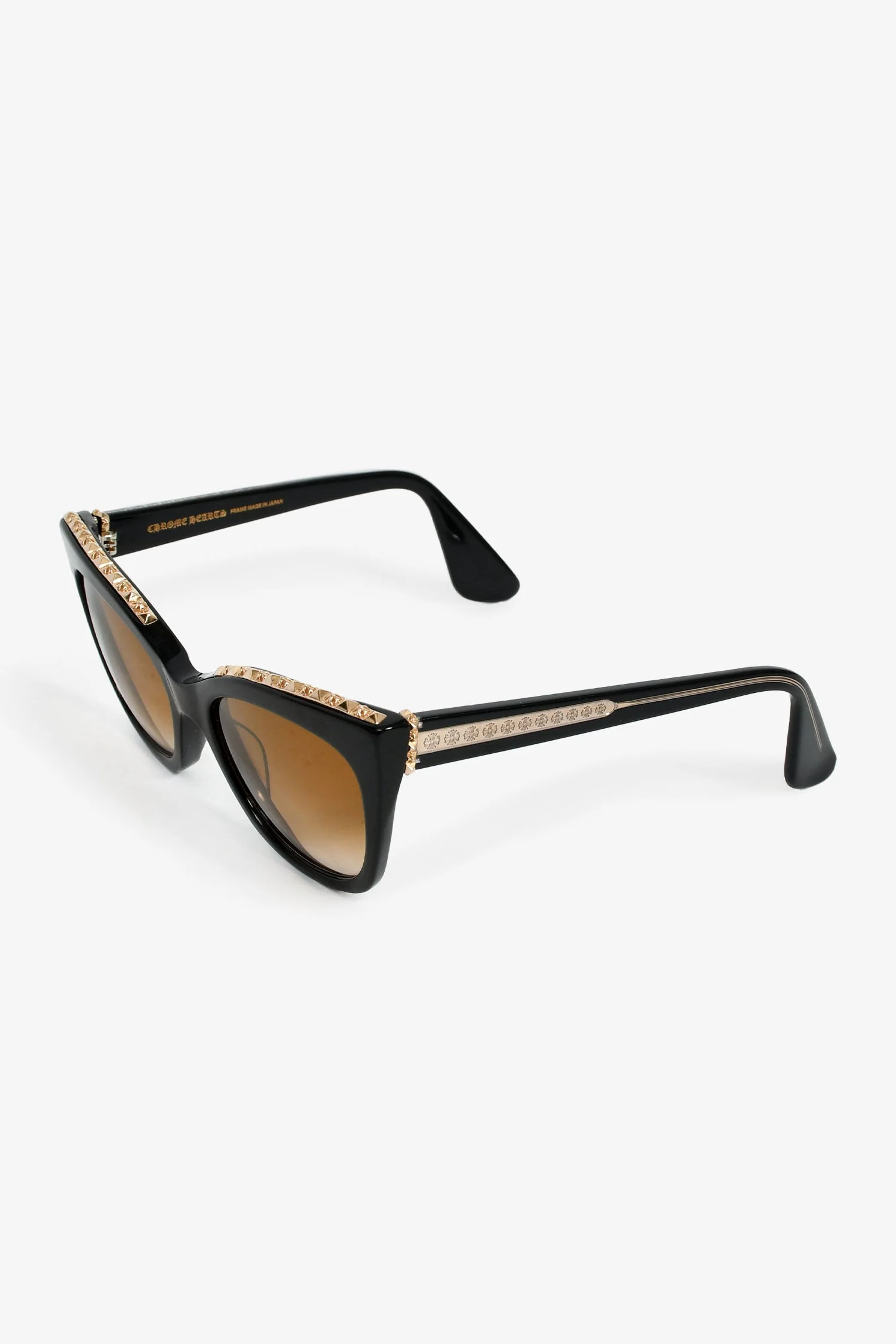 Chrome Hearts Black/Gold Acrylic Cat Eye Sunglasses - Image 2