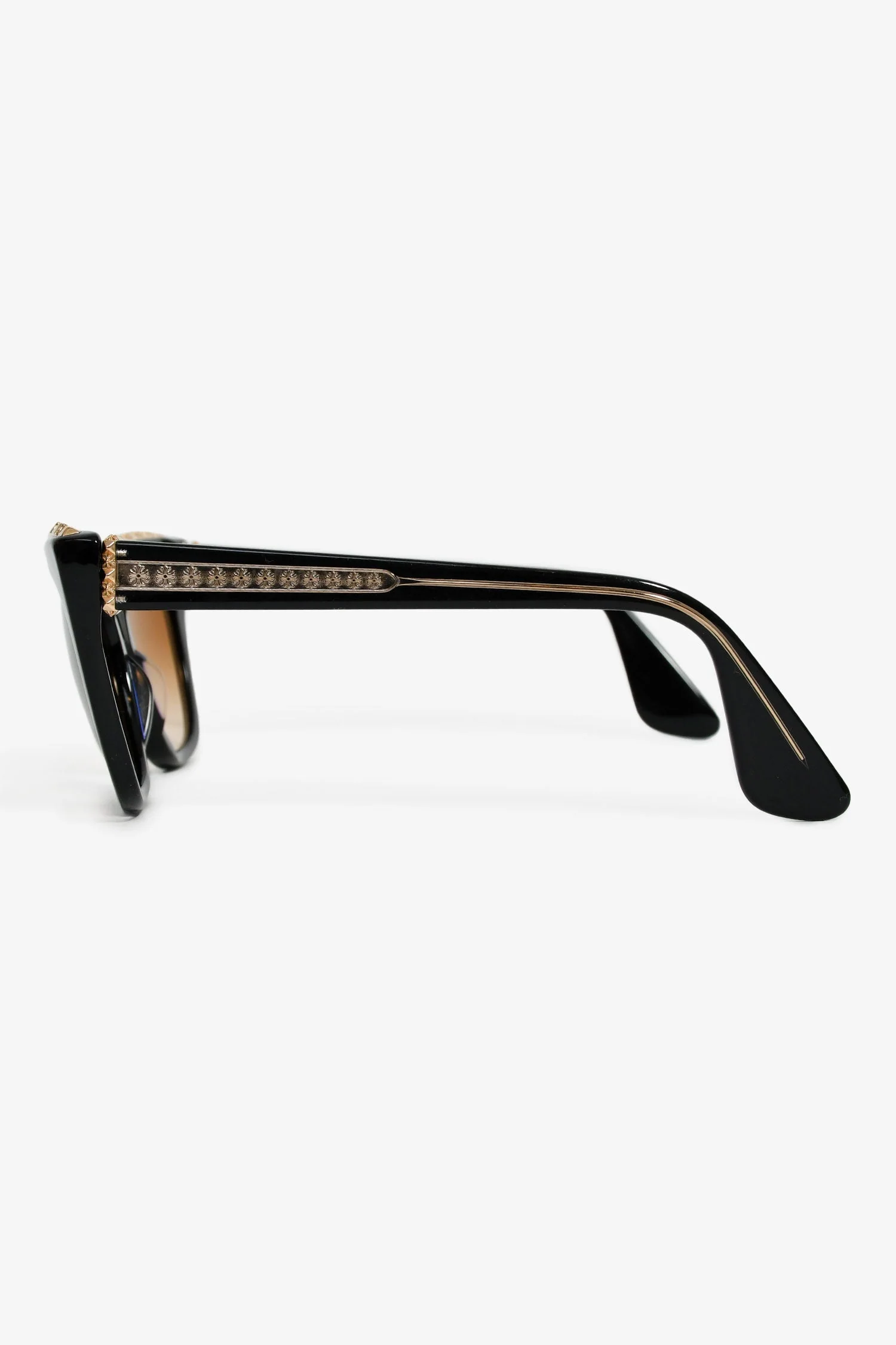 Chrome Hearts Black/Gold Acrylic Cat Eye Sunglasses - Image 3