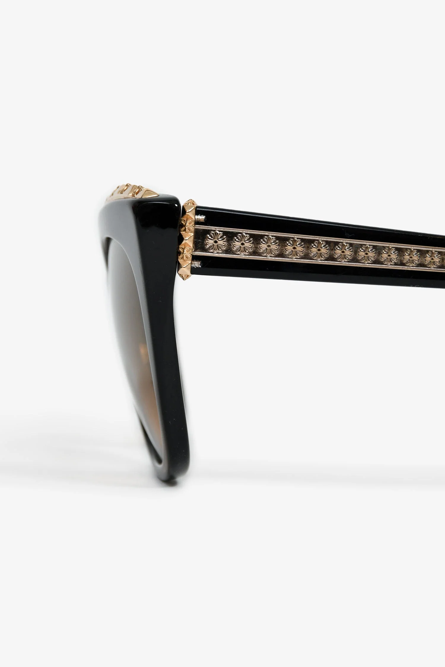 Chrome Hearts Black/Gold Acrylic Cat Eye Sunglasses - Image 4