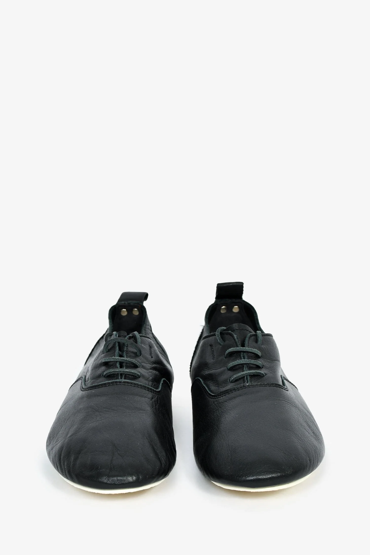Comme De Garcons Black Leather Tricot Shoes Size 8/9 - Image 3