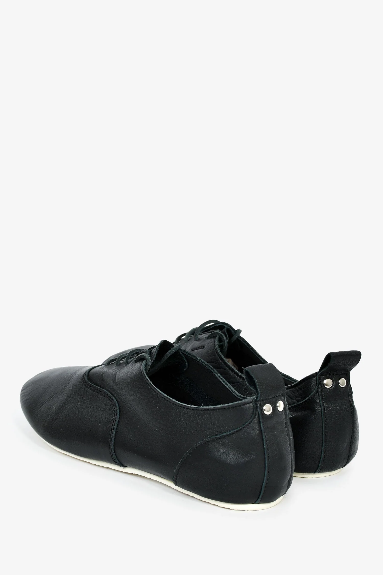 Comme De Garcons Black Leather Tricot Shoes Size 8/9 - Image 4
