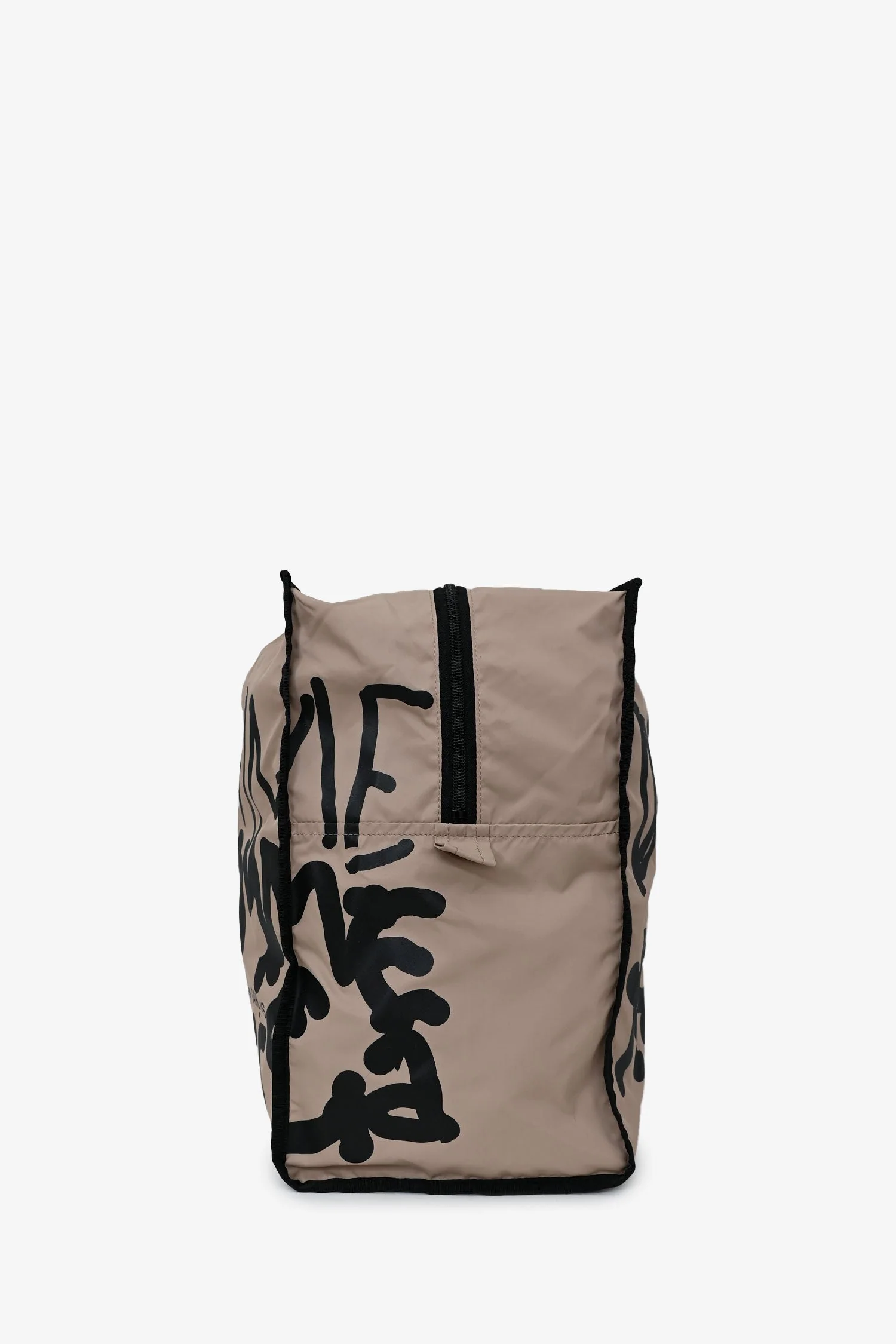 Comme Des Garcons 2023 Cream/Black Graphic Nylon Zip Tote - Image 4