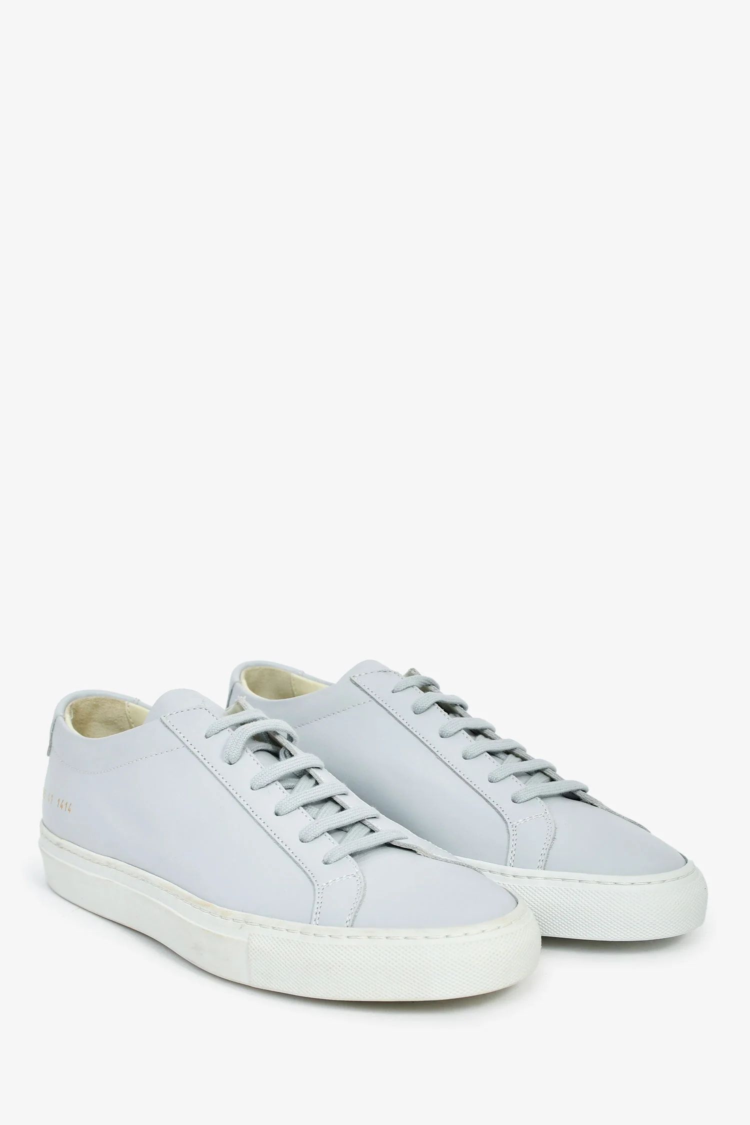 Common Projects Ice Blue Leather 'Achilles' Low Top Sneakers Size 41 - Image 2