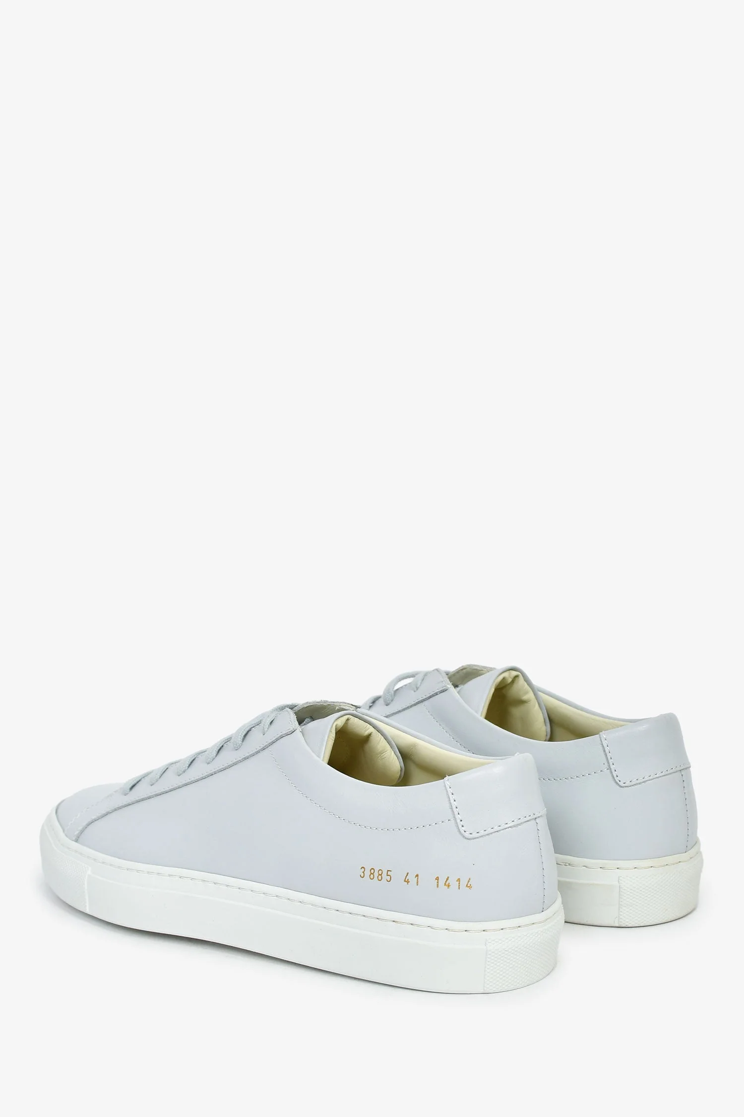 Common Projects Ice Blue Leather 'Achilles' Low Top Sneakers Size 41 - Image 4