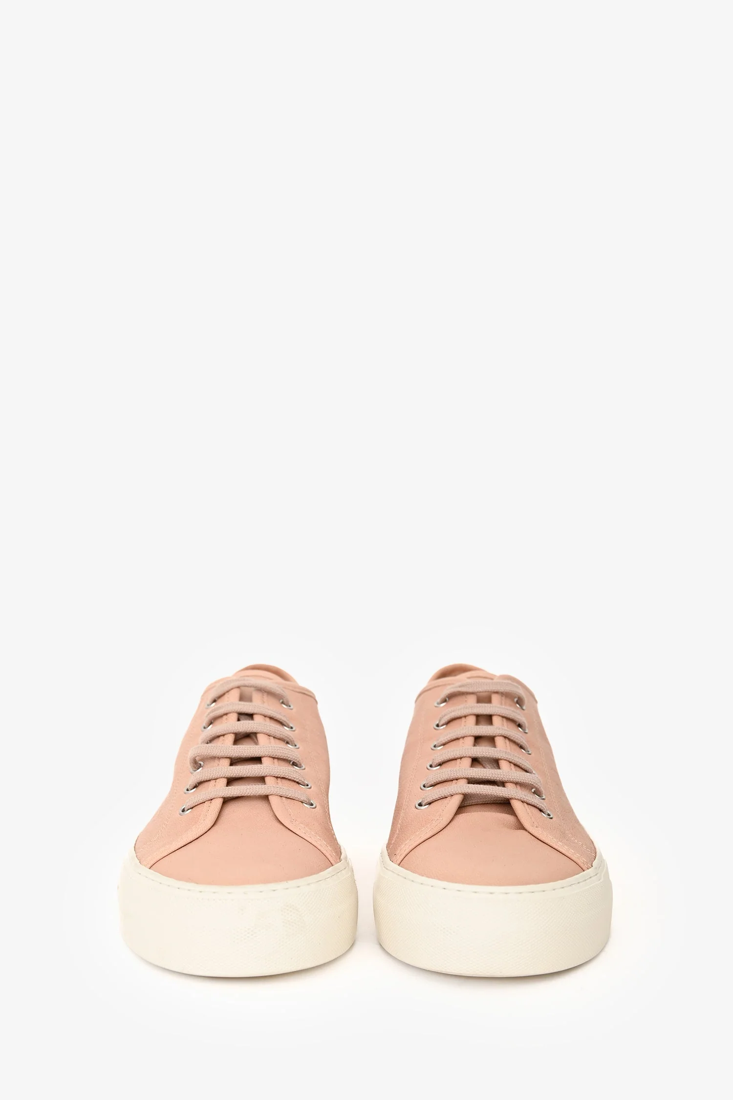 Common Projects Pink Leather Tournament Low-Top Sneakers Size 41 - Image 3