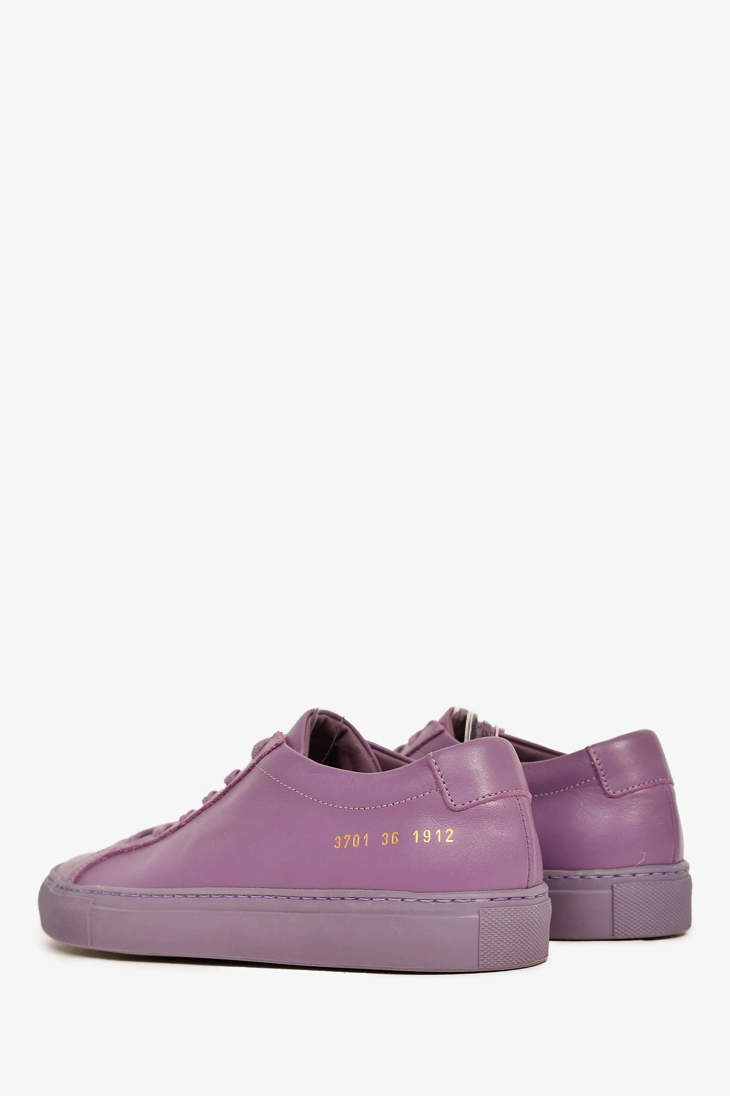 Common Projects Purple Leather Sneakers Size 36 - Image 4