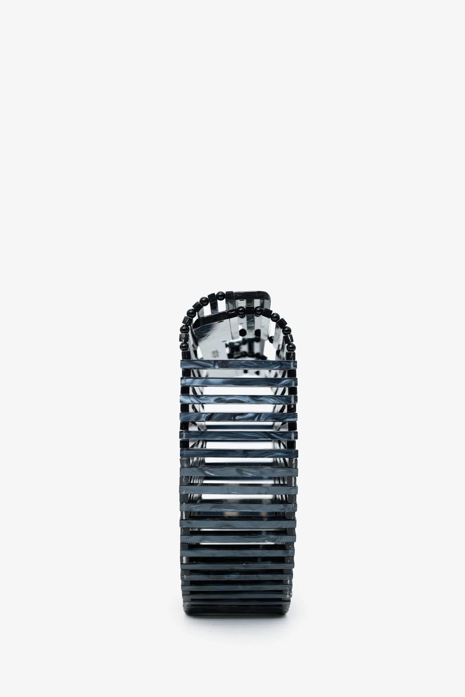 Cult Gaia Black Acrylic Ark Clutch Bag - Image 4