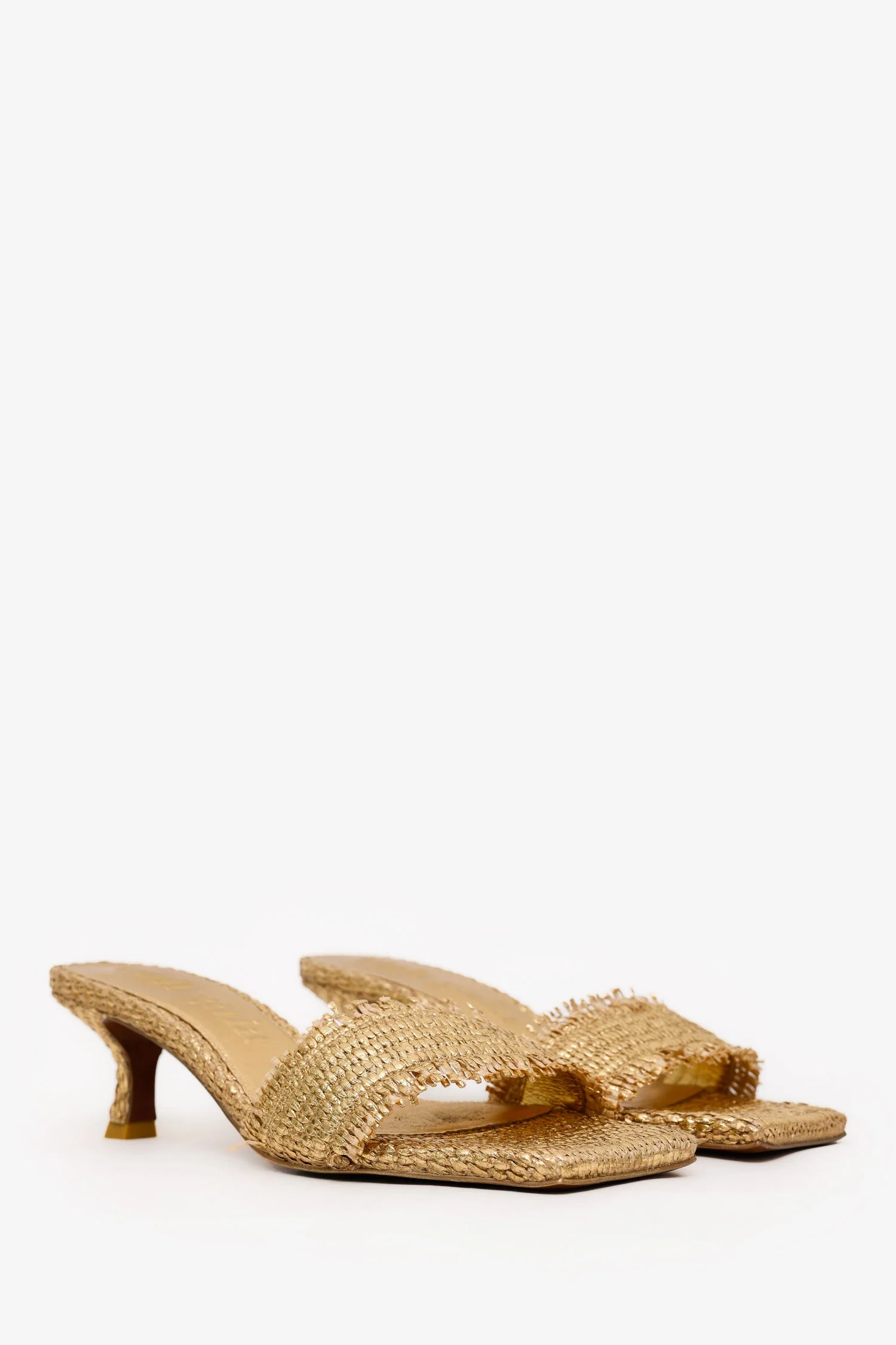 Cult Gaia Gold 'Ada' Slip Sandals Size 41 - Image 2