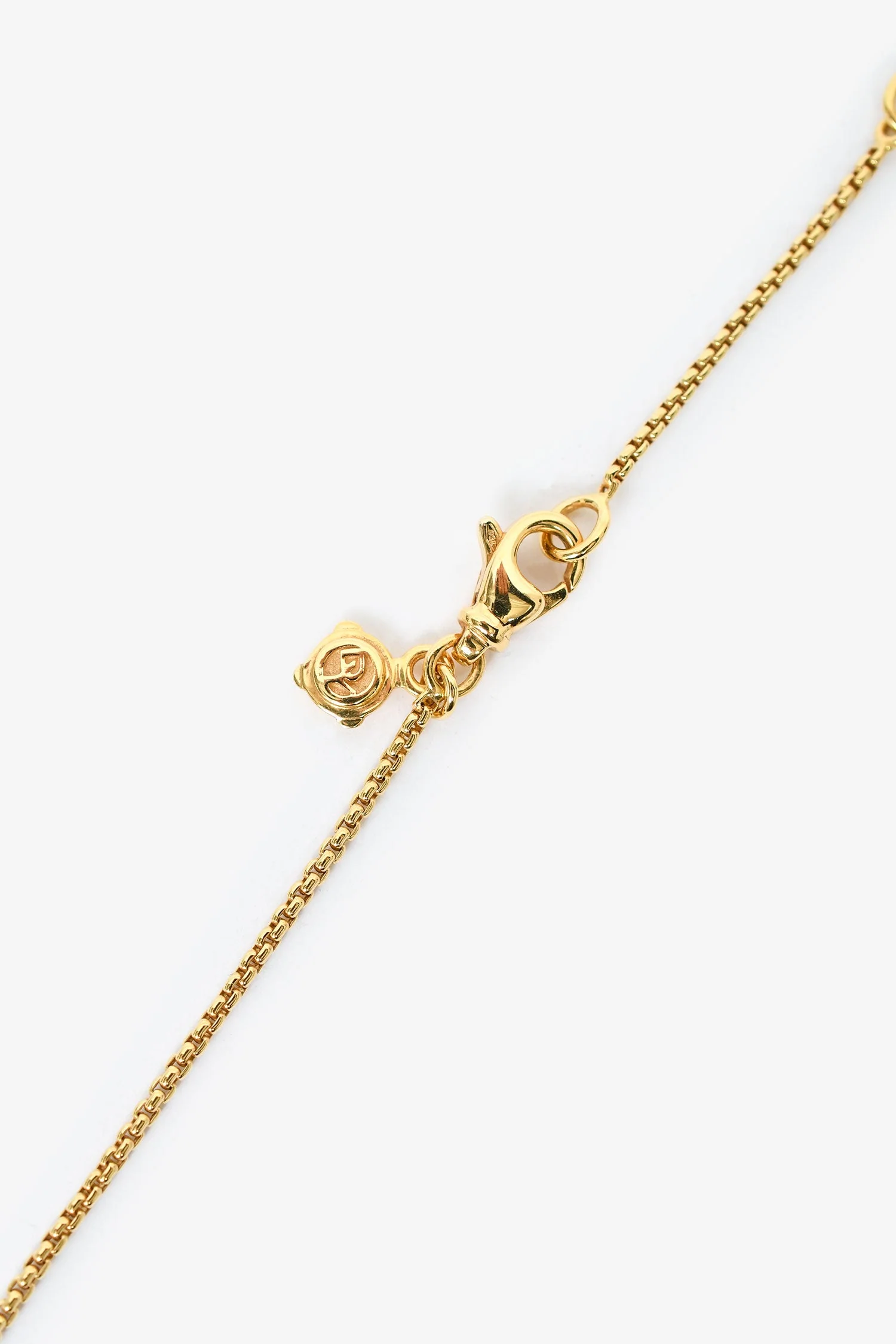 David Yurman 18K Yellow Gold Stax Green Pendant Necklace - Image 3