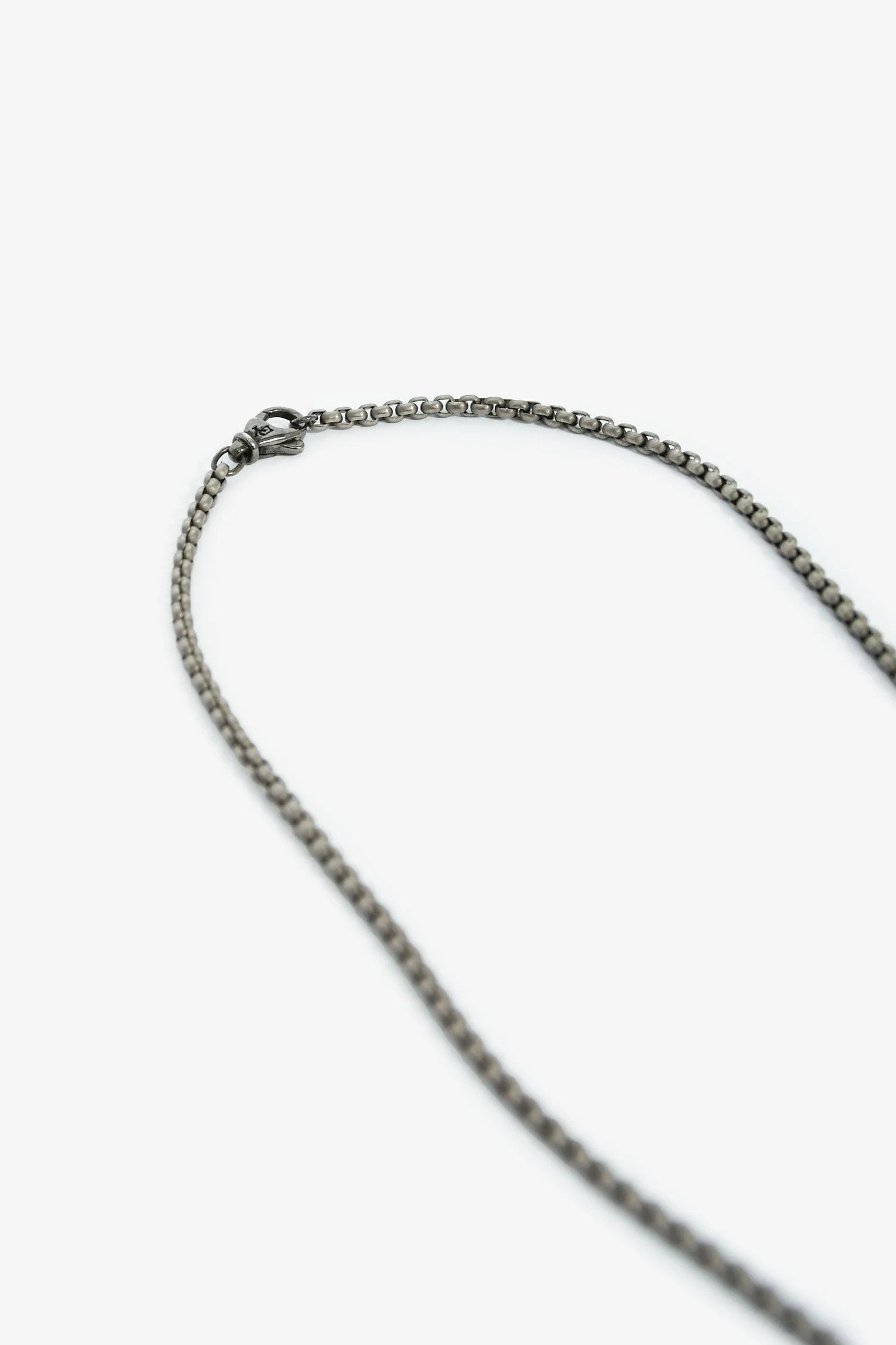 David Yurman Black Titanium/Sterling Silver & Black Diamond 18mm Chevron Tag Pendant + 21" Sterling Silver Box Chain Necklace - Image 3