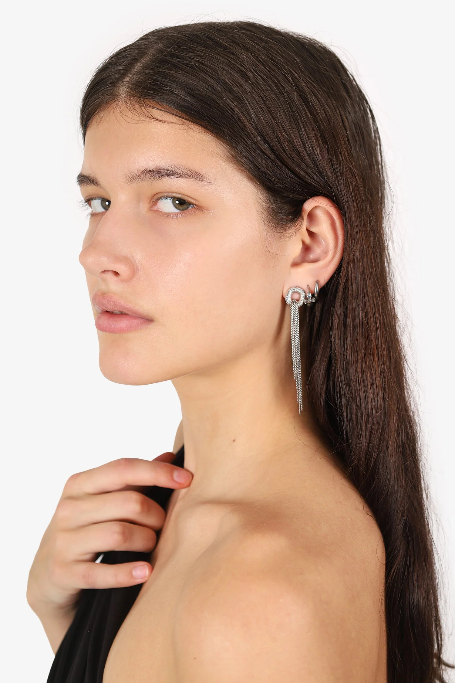 David Yurman Diamond 'Graphite Ice' Tassel Drop Earrings - Image 4