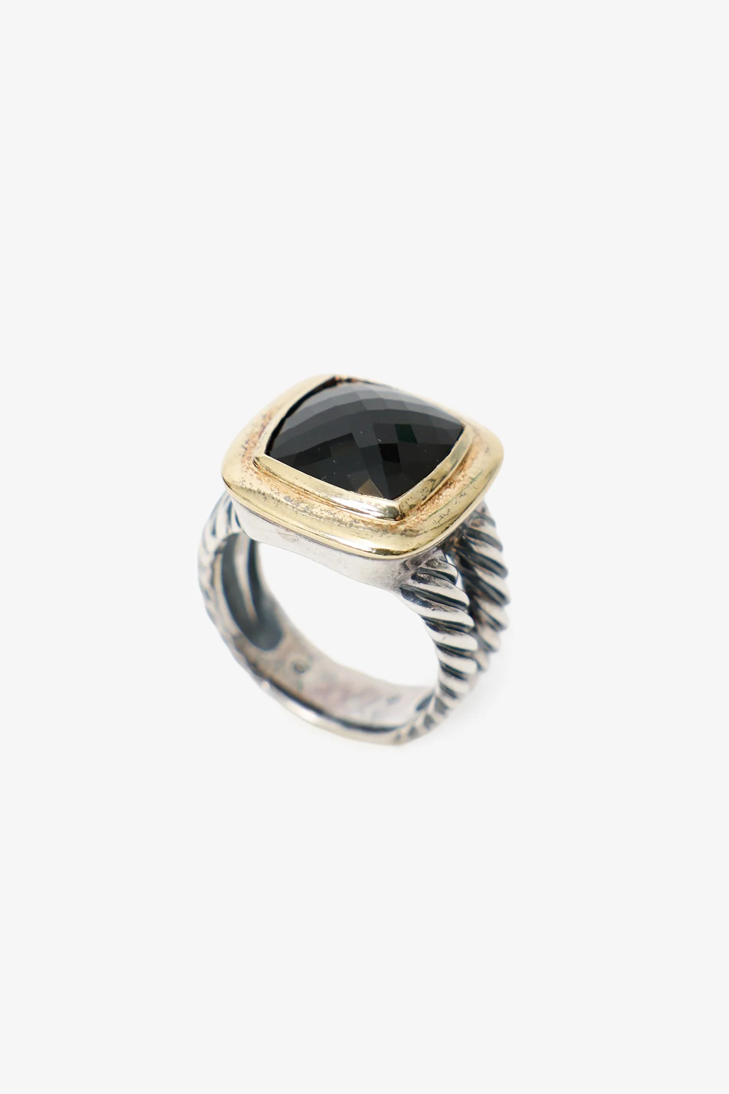 David Yurman Sterling Silver/18k Yellow Gold Albion Onyx Ring - Image 2
