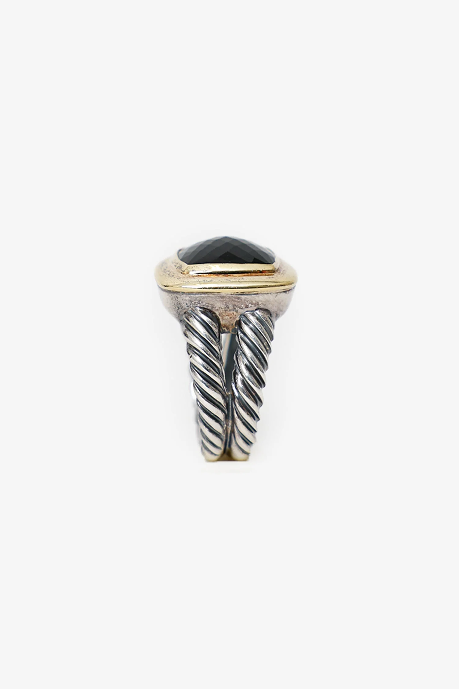 David Yurman Sterling Silver/18k Yellow Gold Albion Onyx Ring - Image 3