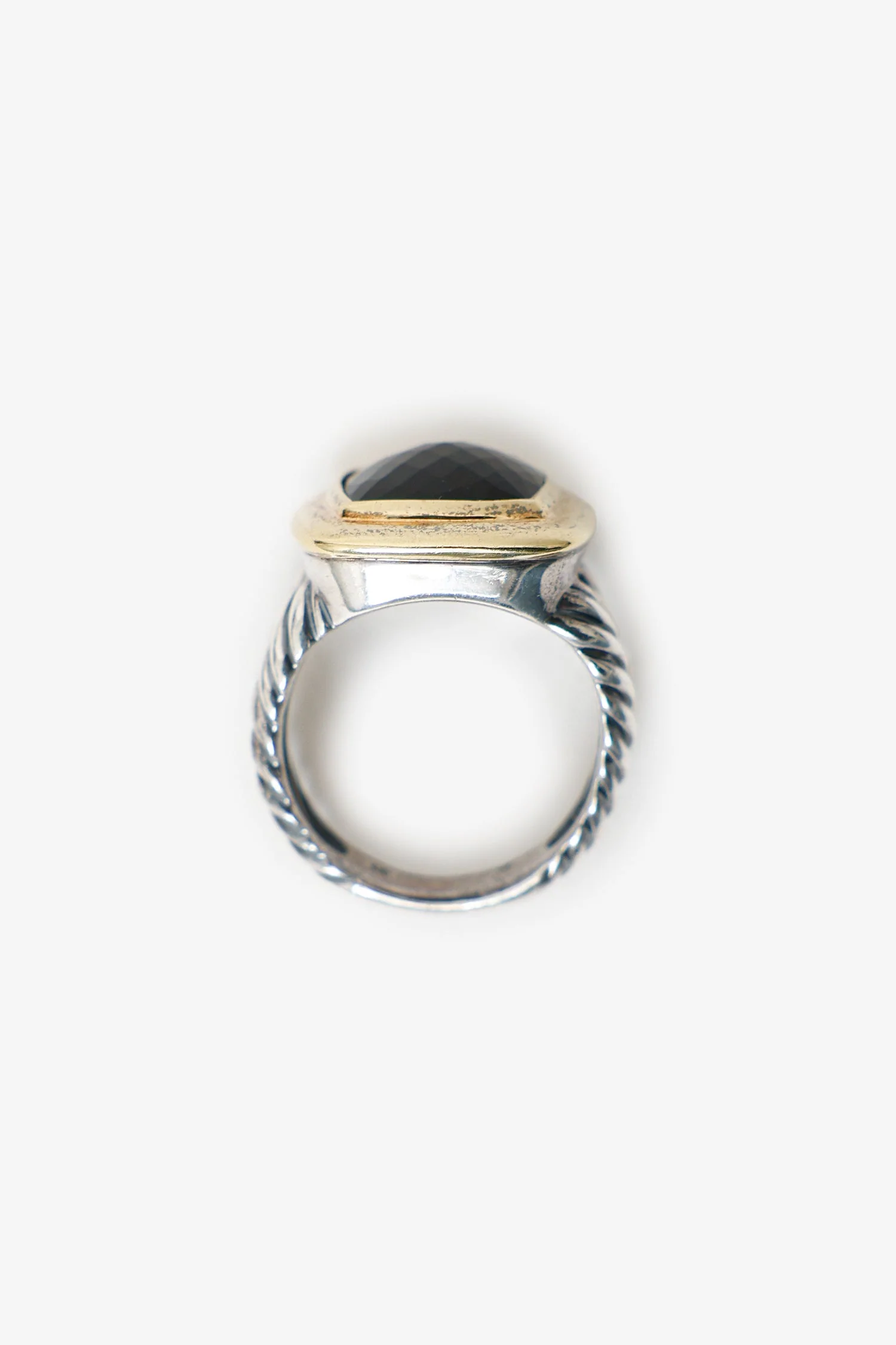 David Yurman Sterling Silver/18k Yellow Gold Albion Onyx Ring - Image 4