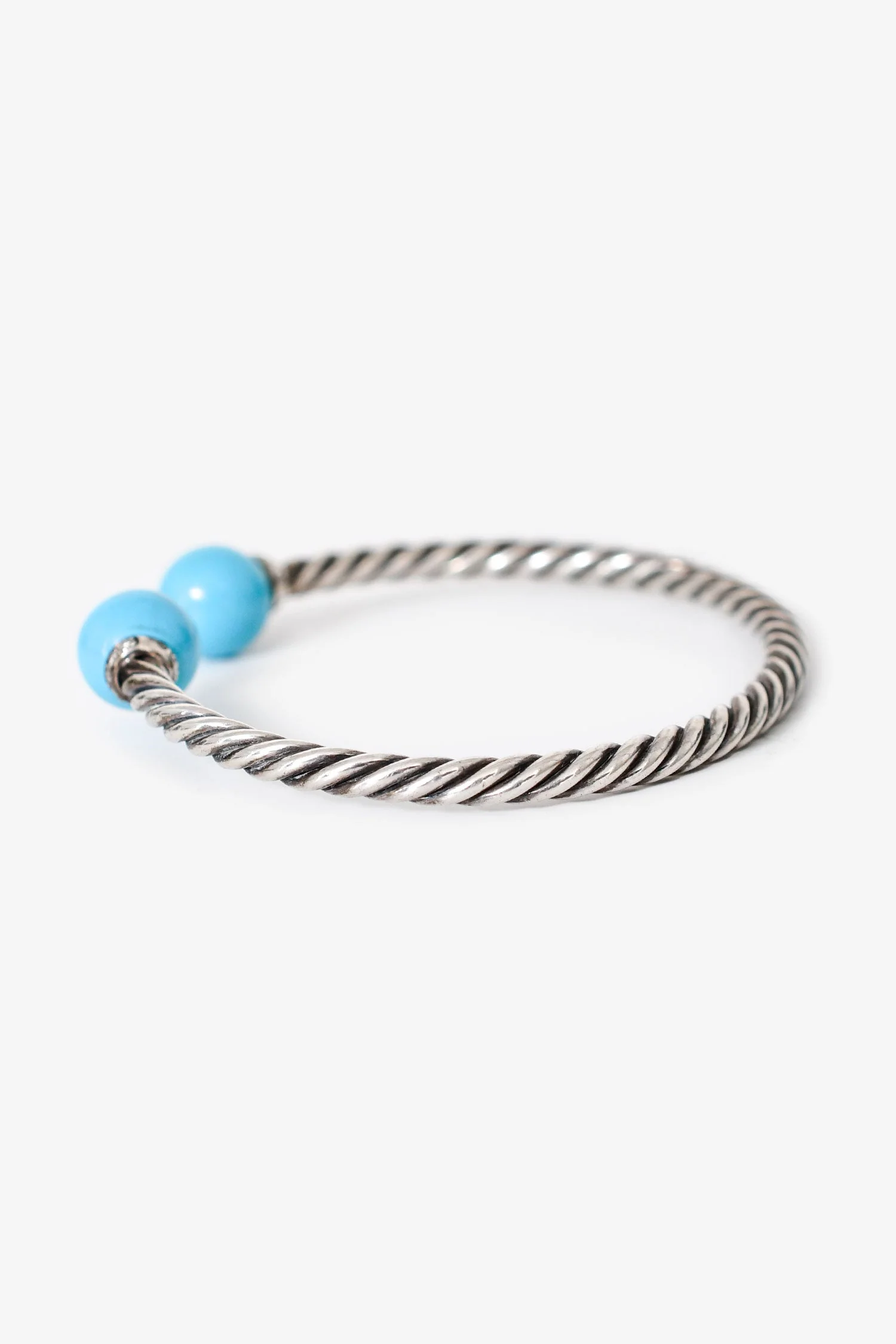 David Yurman Sterling Silver/Diamond Turquoise 'Solari' Bracelet - Image 2