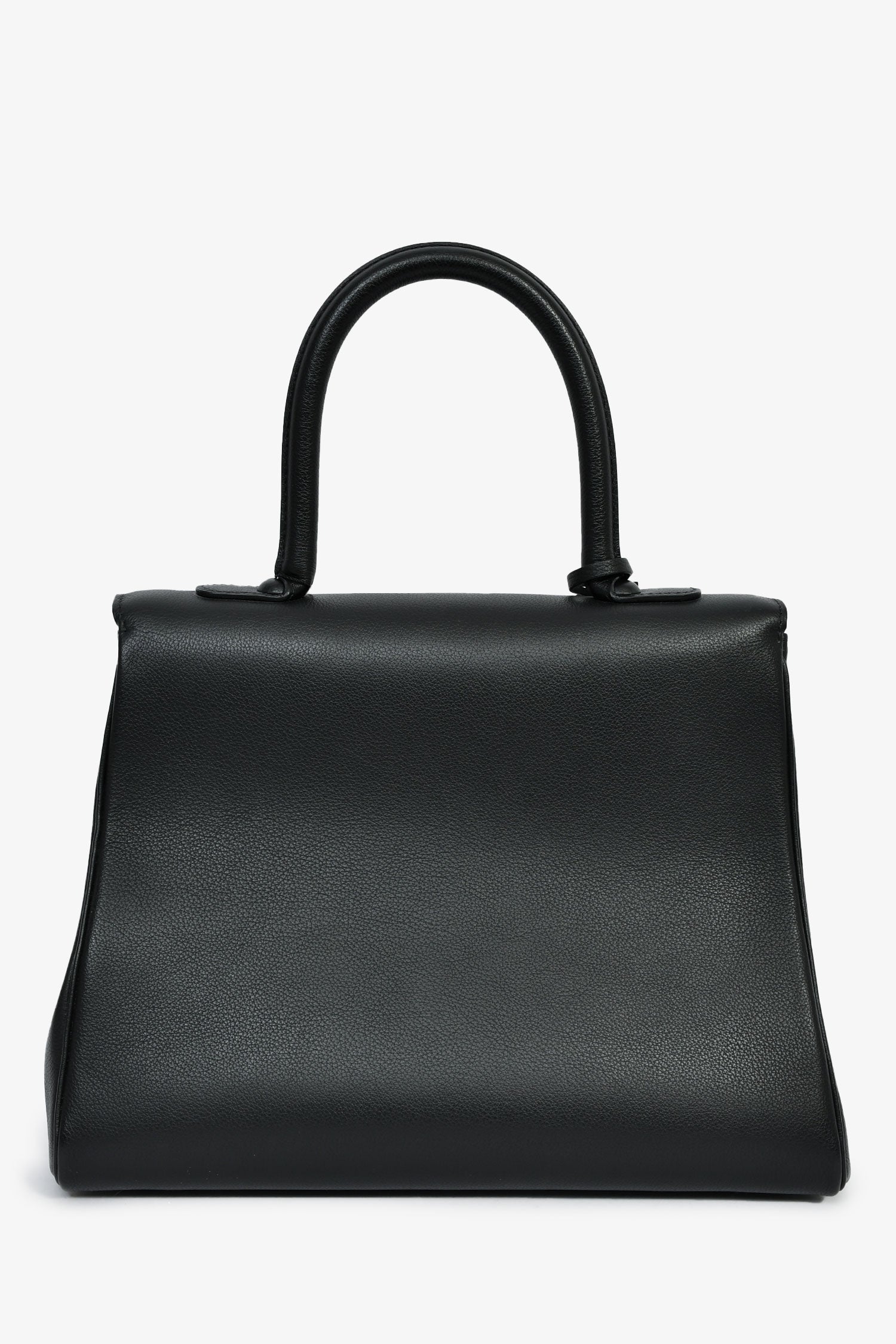 Delvaux Black Leather Brillant MM Top Handle Bag with Strap - Image 2