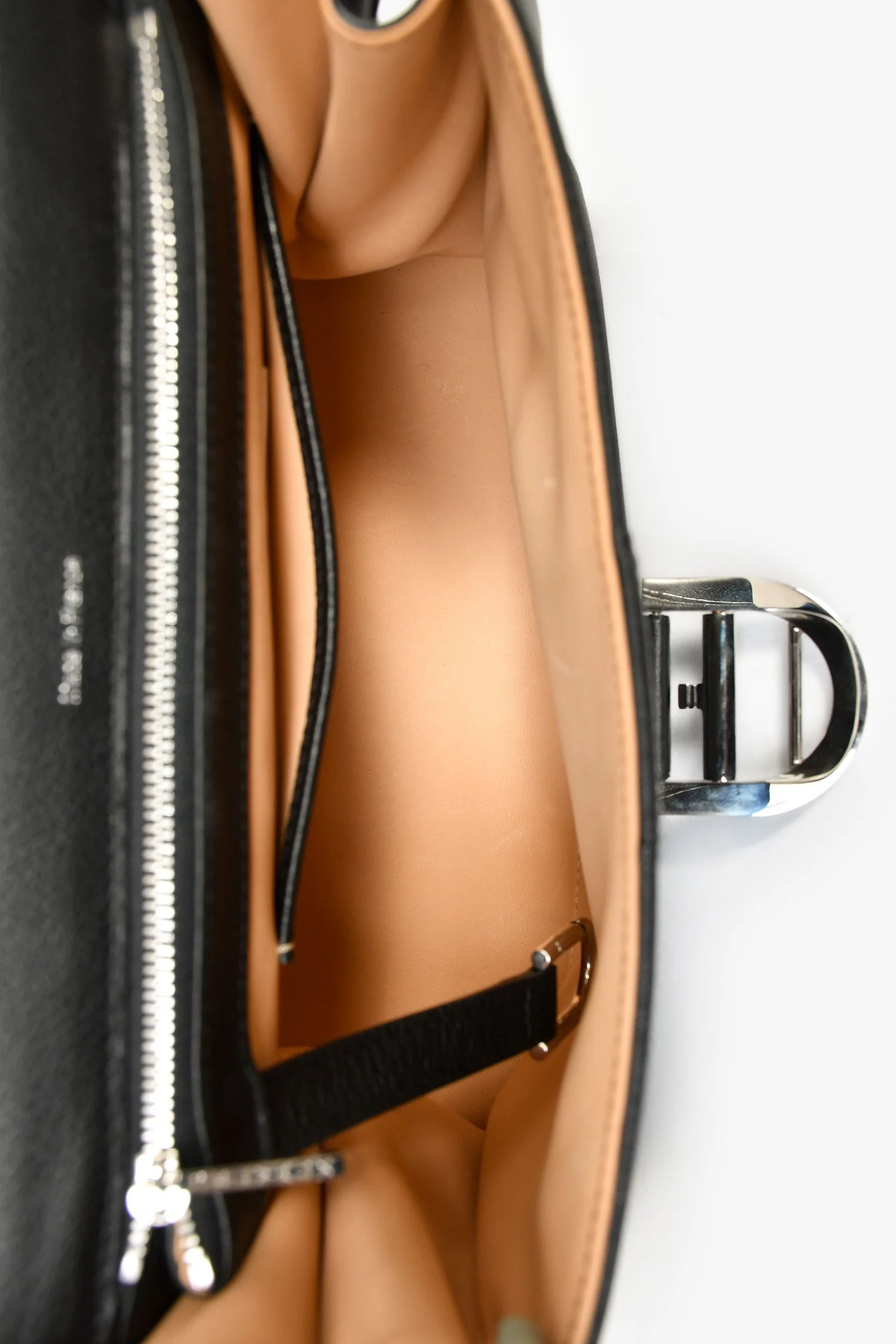 Delvaux Black Leather Brillant MM Top Handle Bag with Strap - Image 6