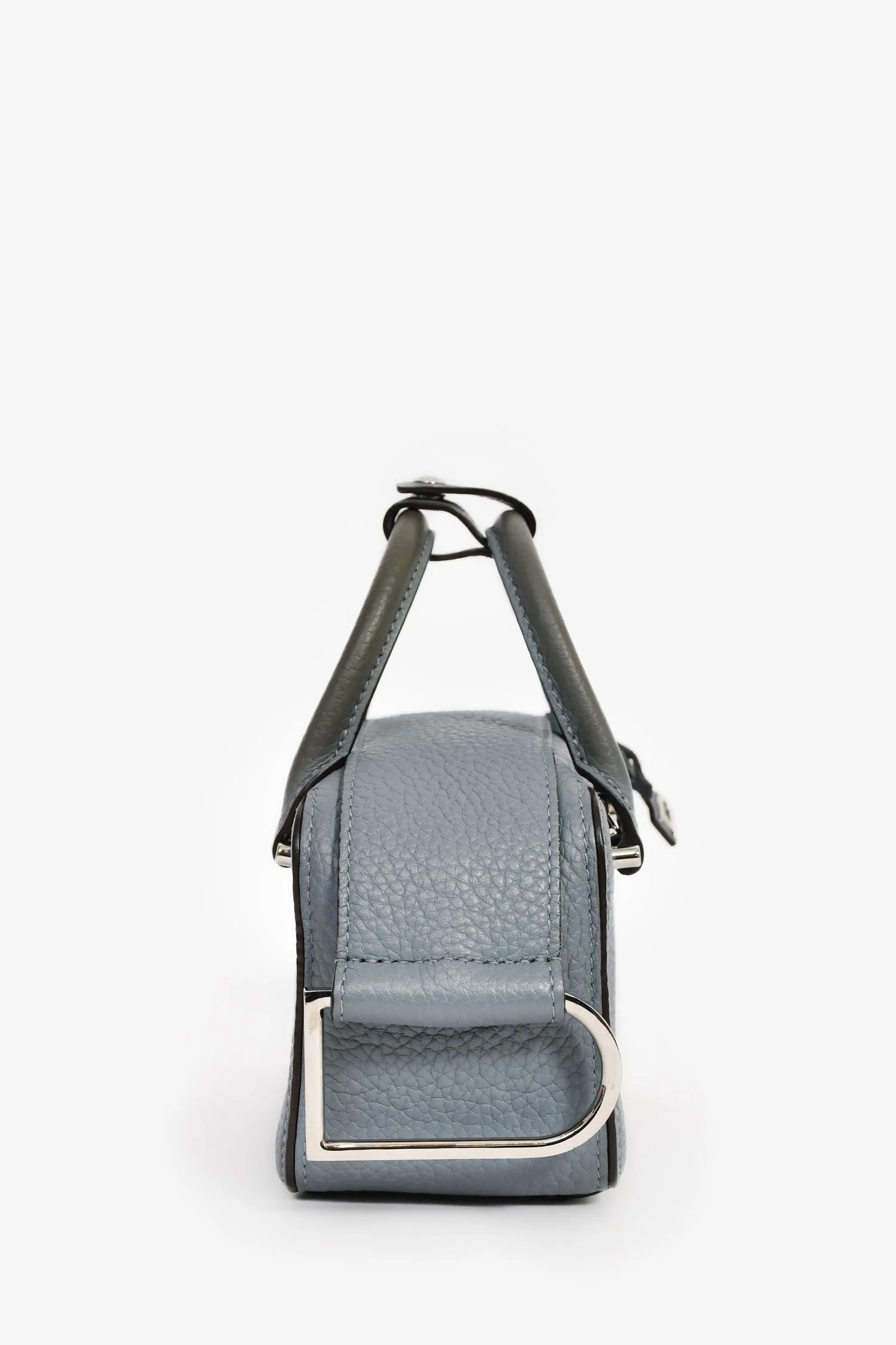 Delvaux Blue Grained Leather 'Cool Box' Nano Top Handle - Image 3