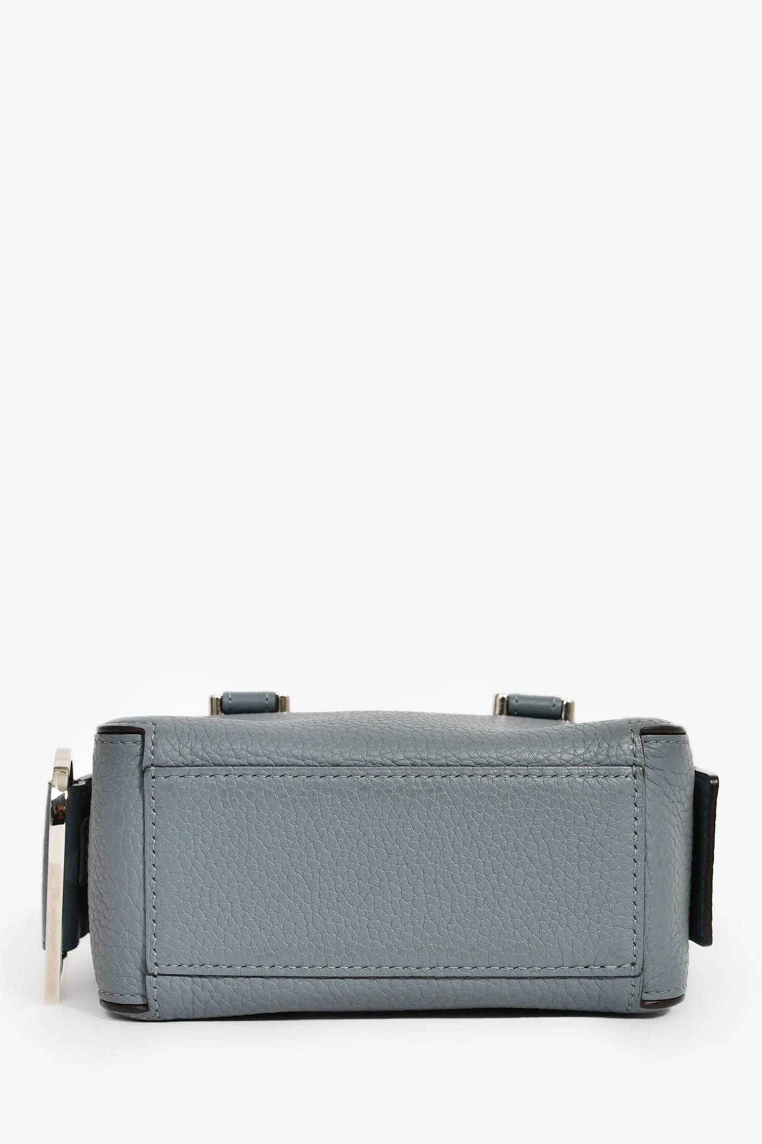 Delvaux Blue Grained Leather 'Cool Box' Nano Top Handle - Image 5