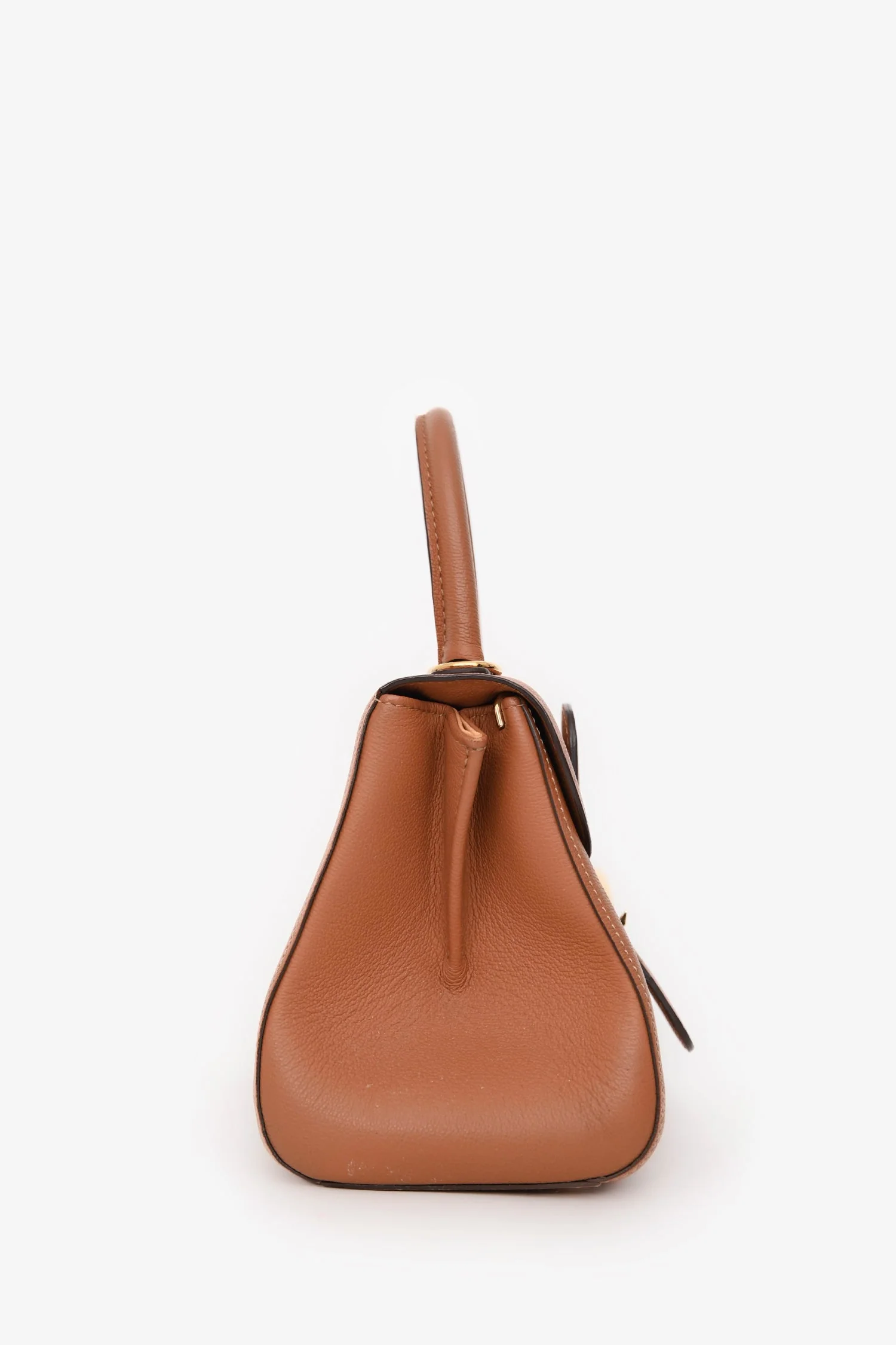 Delvaux Brown Calf Leather Brillant Mini Bag GHW with Strap - Image 3
