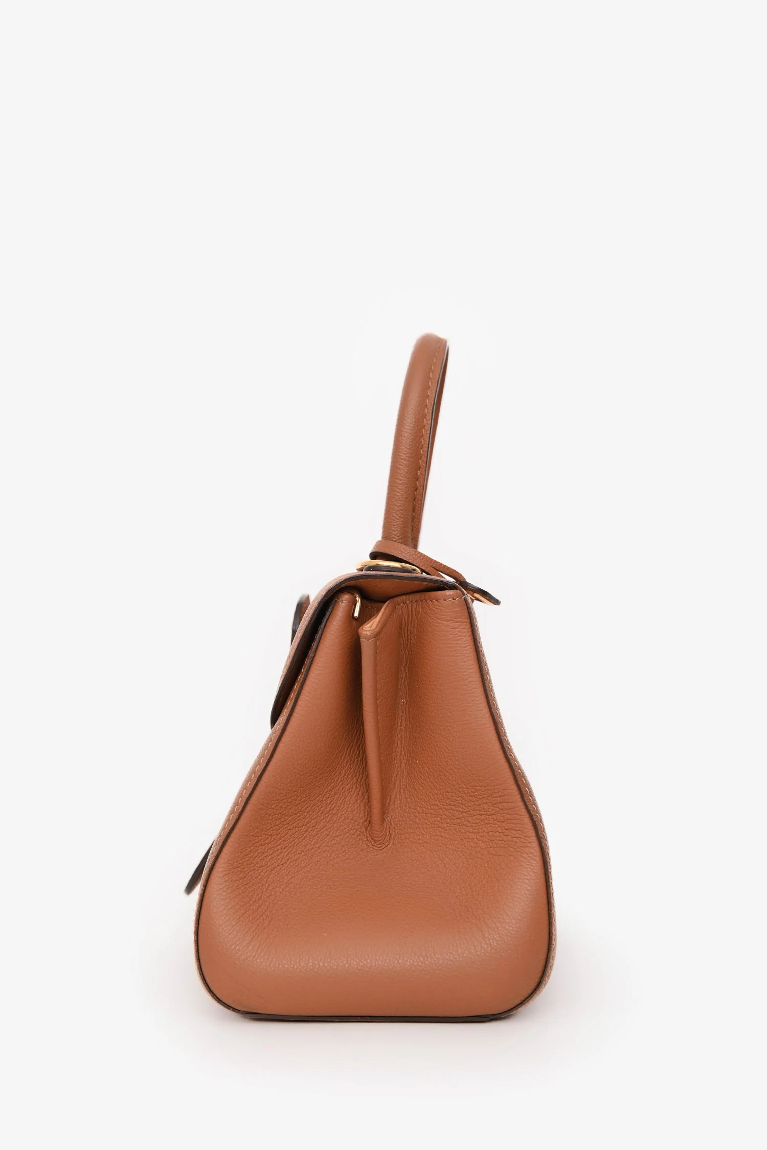 Delvaux Brown Calf Leather Brillant Mini Bag GHW with Strap - Image 4