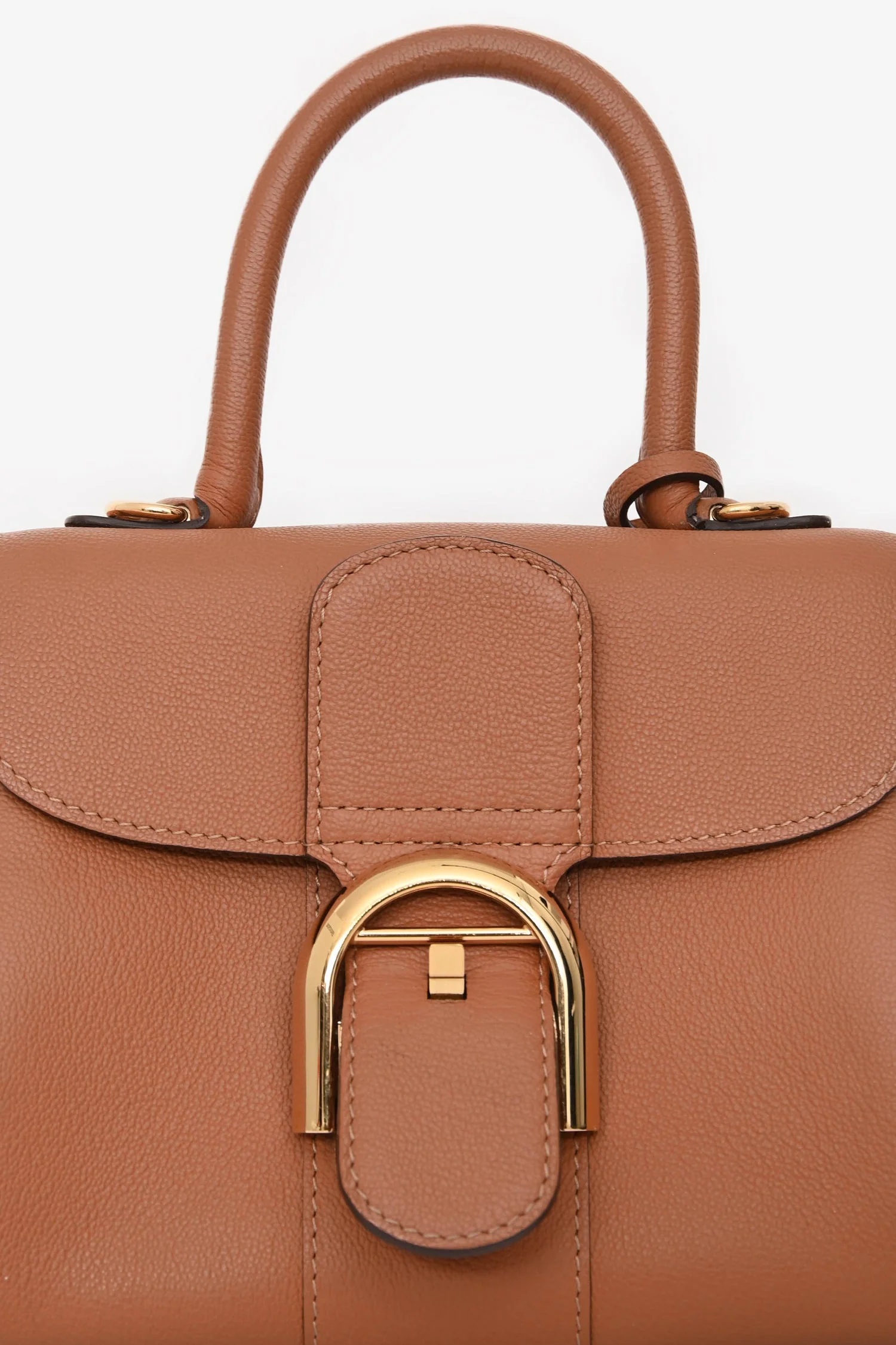 Delvaux Brown Calf Leather Brillant Mini Bag GHW with Strap - Image 6