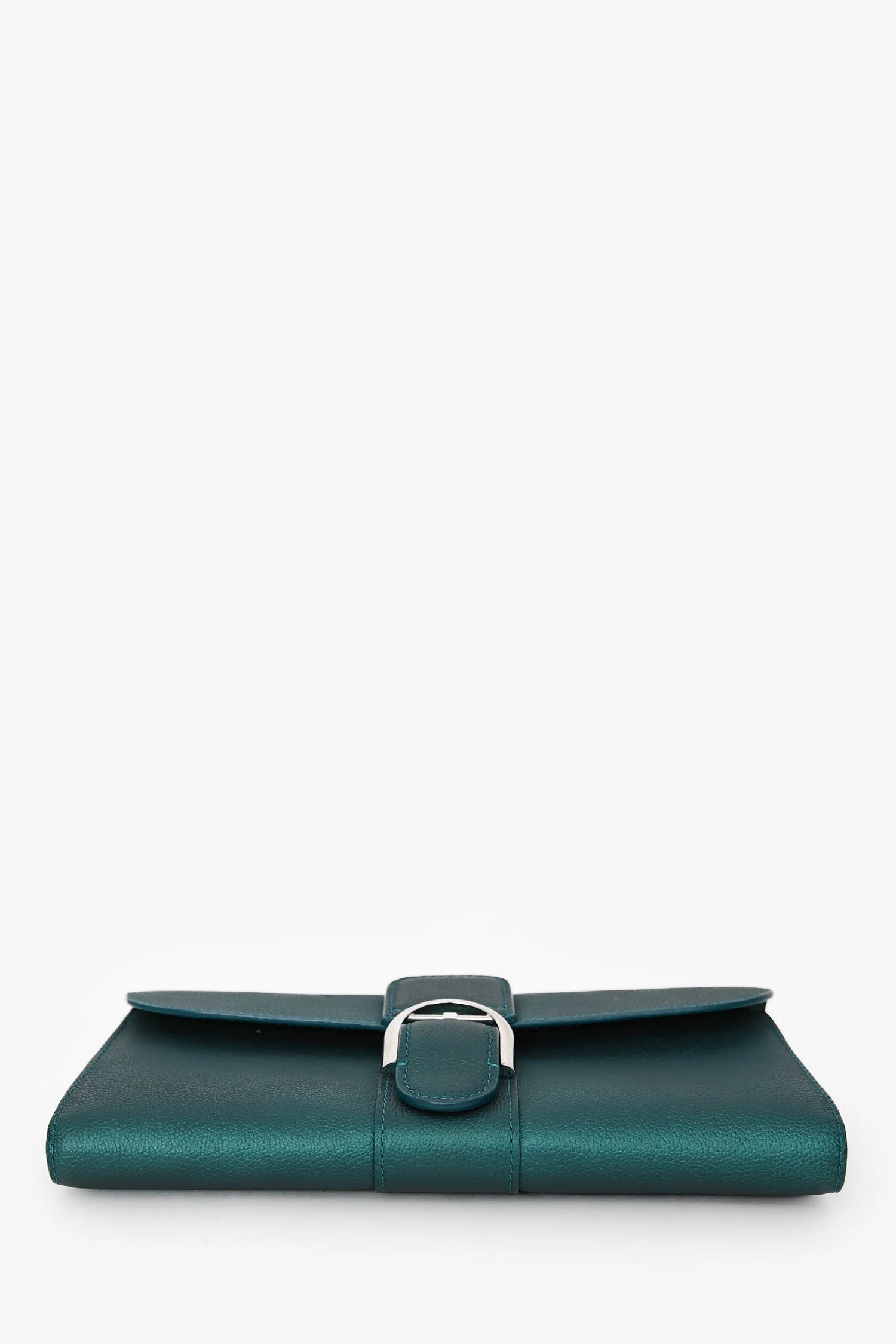 Delvaux Green Metallic Leather Brilliant Wallet On Chain SHW - Image 5