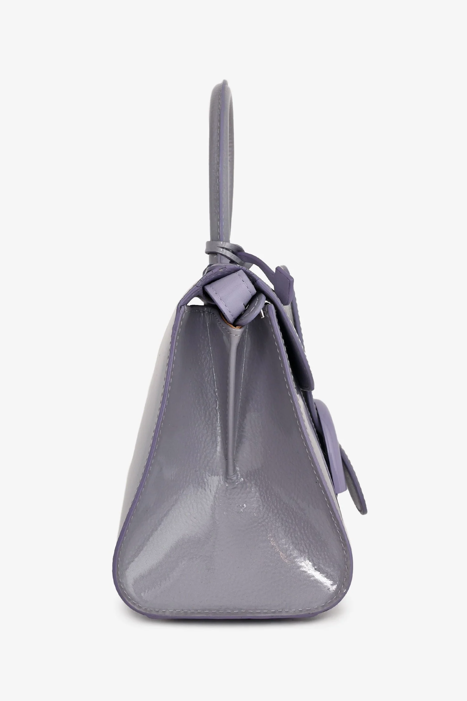 Delvaux Purple Patent Leather Mini Brilliant Bag with Strap - Image 3