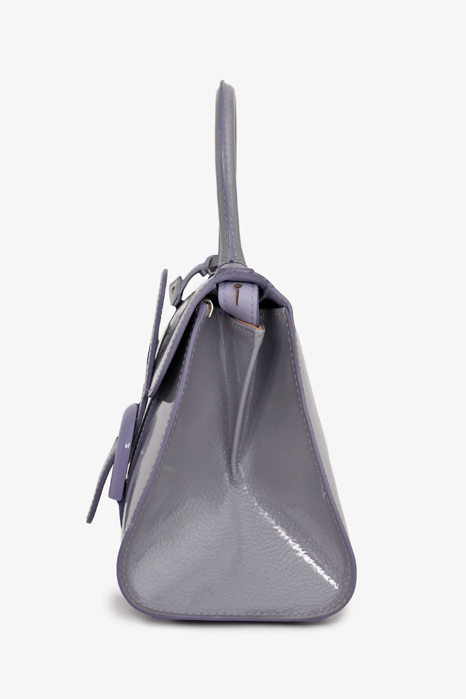 Delvaux Purple Patent Leather Mini Brilliant Bag with Strap - Image 4