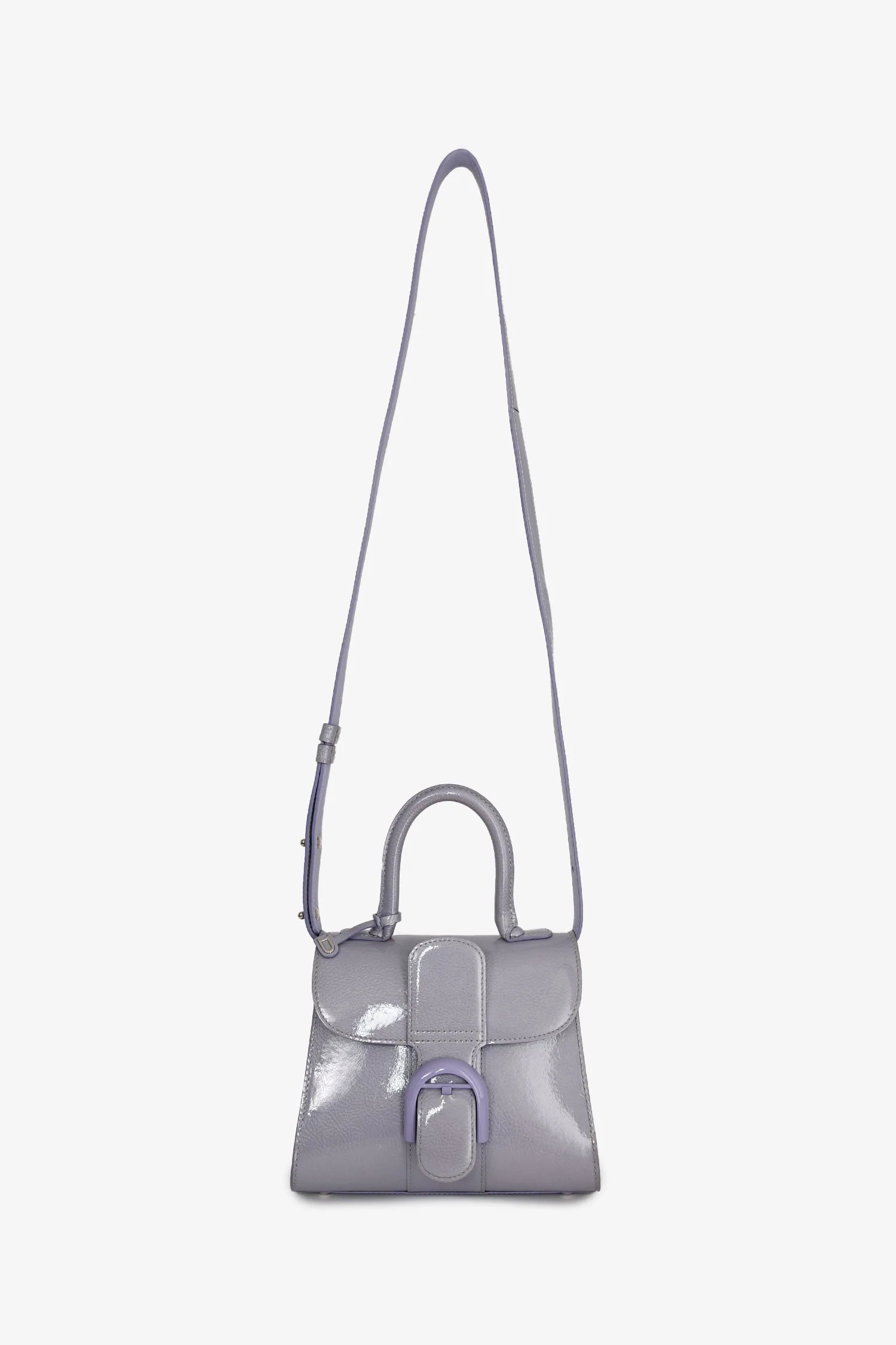 Delvaux Purple Patent Leather Mini Brilliant Bag with Strap - Image 7