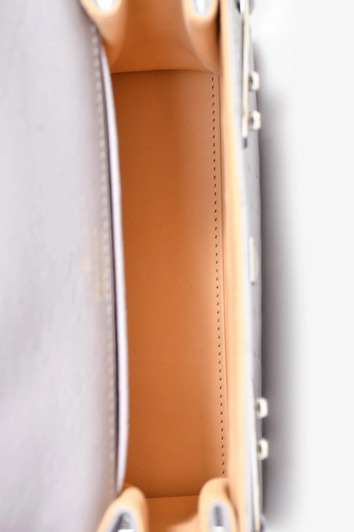 Delvaux Purplish Grey Pstrich Leather Tempete PM with Strap - Image 5
