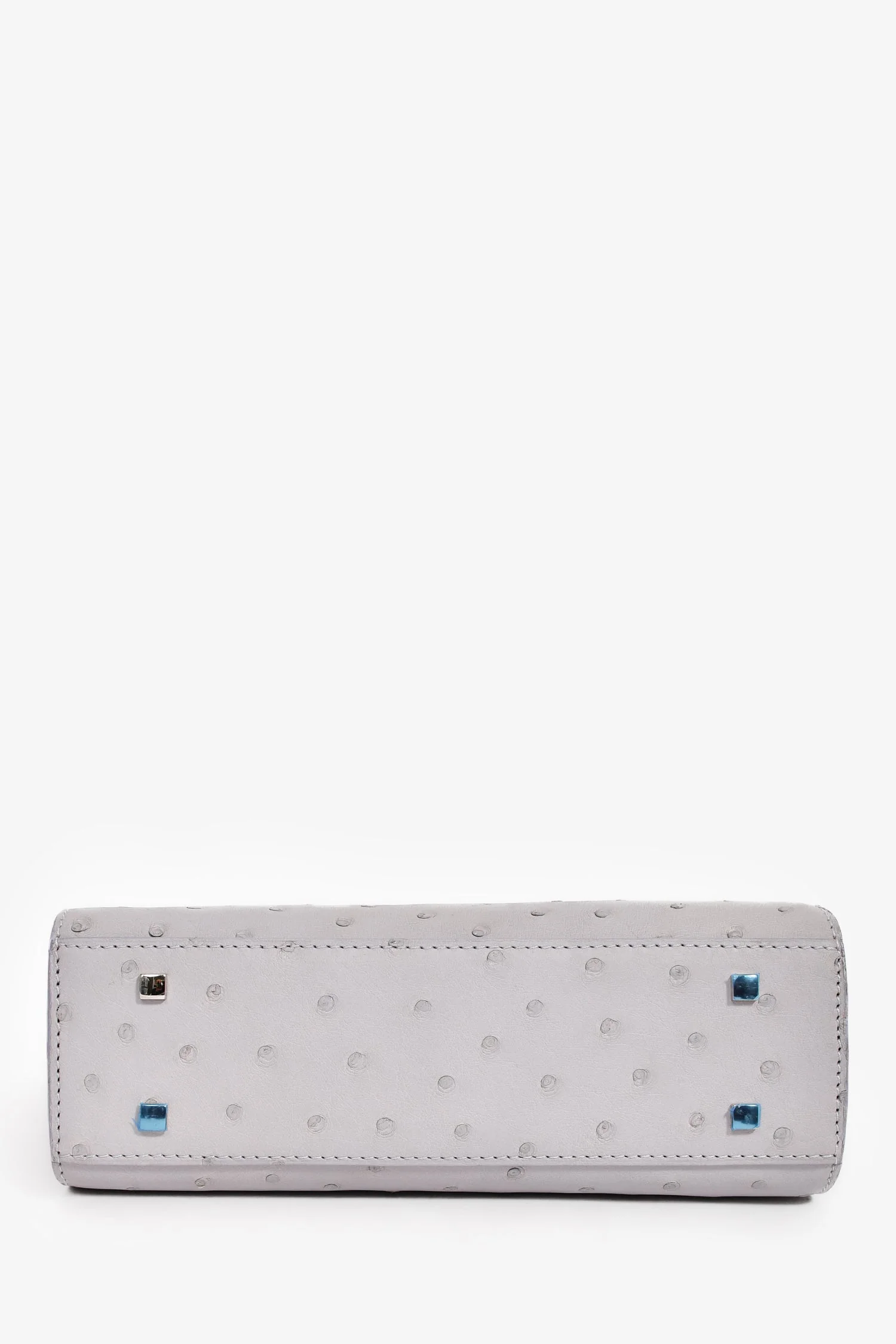 Delvaux Purplish Grey Pstrich Leather Tempete PM with Strap - Image 7