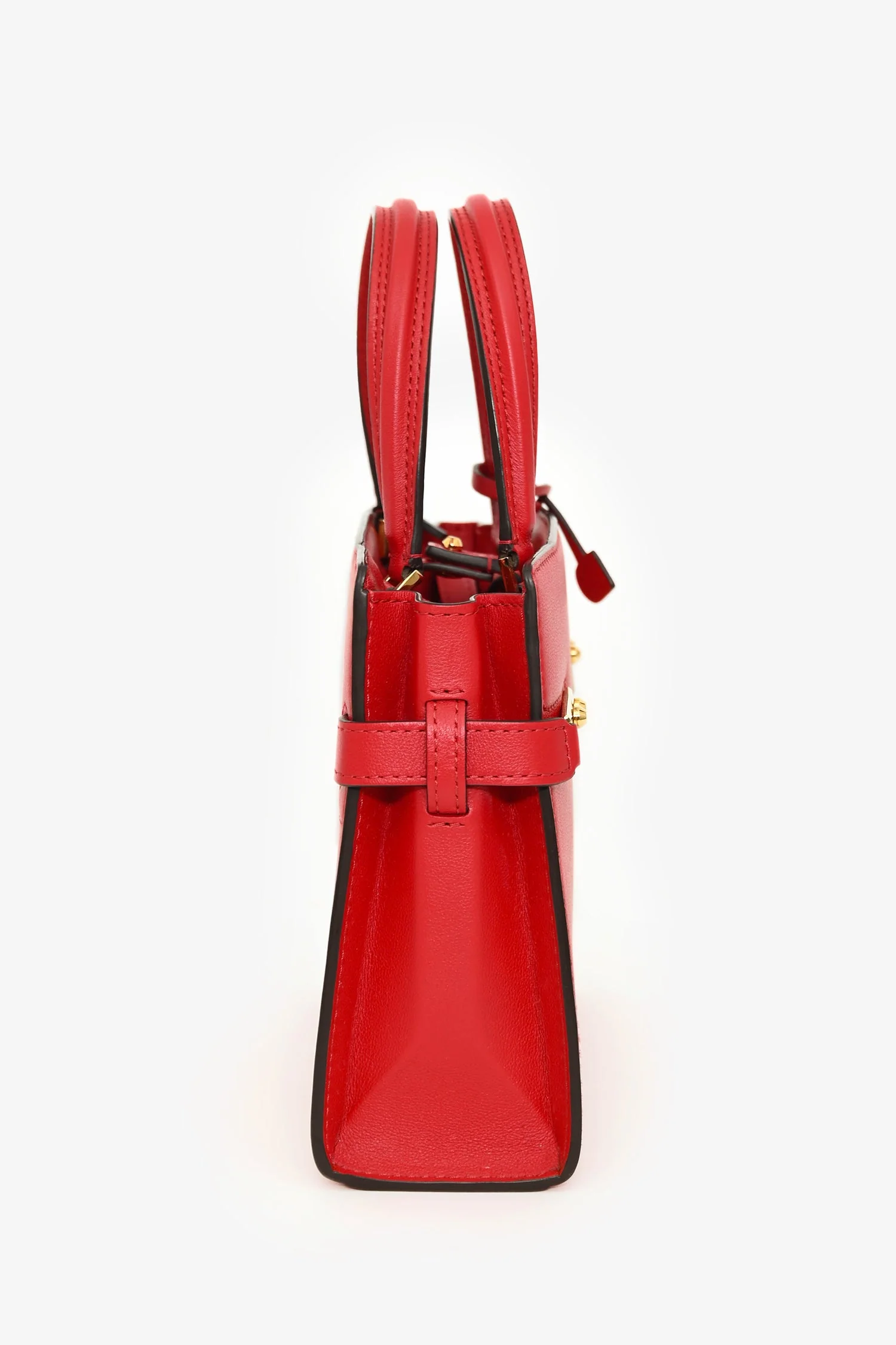 Delvaux Red Leather Tempete Crush PM Top Handle - Image 5