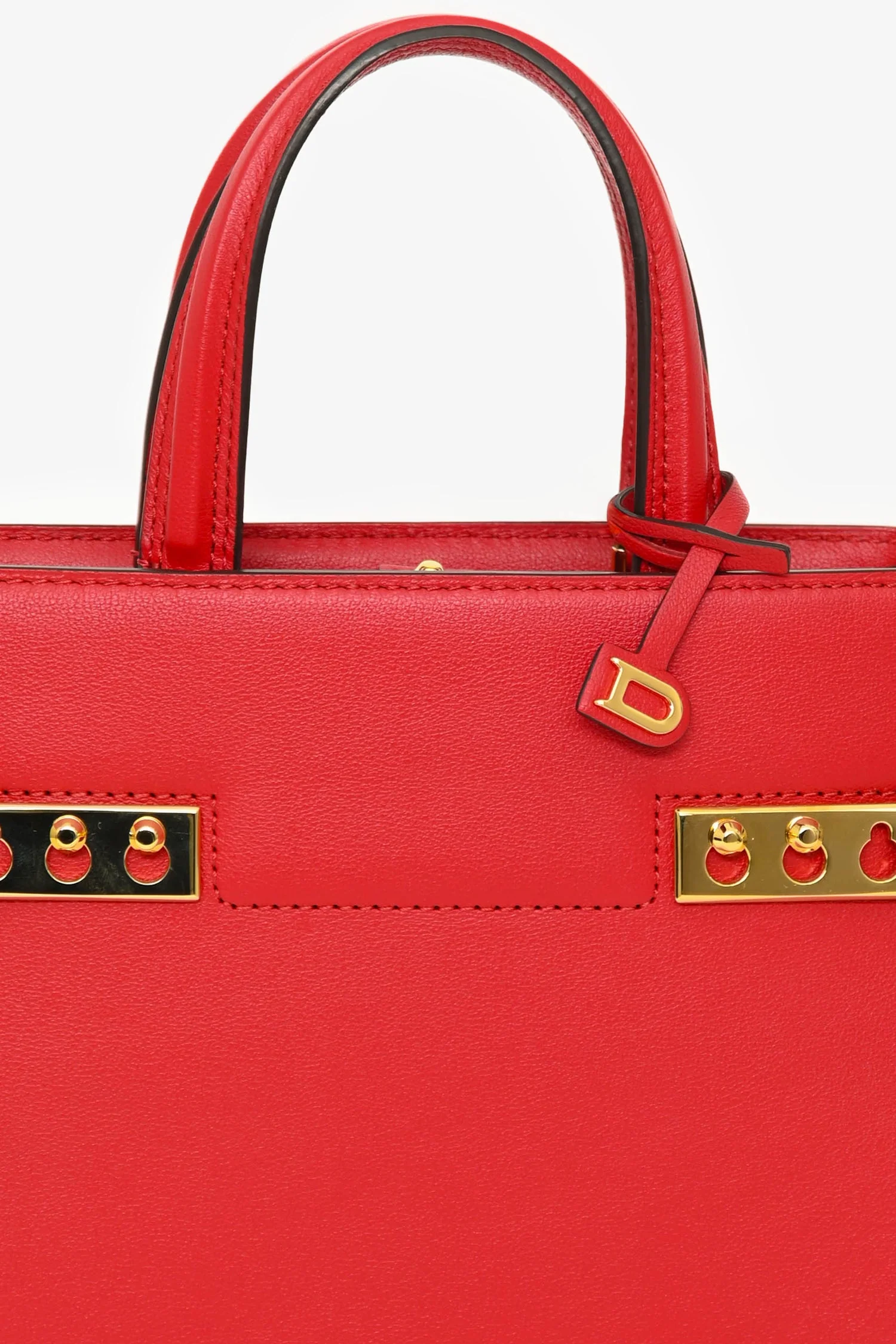Delvaux Red Leather Tempete Crush PM Top Handle - Image 8