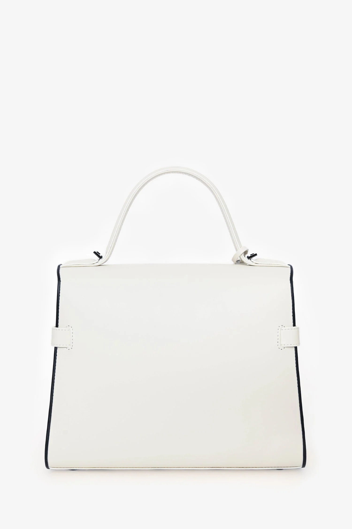 Delvaux White/Black Leather Tempete MM with Strap - Image 2
