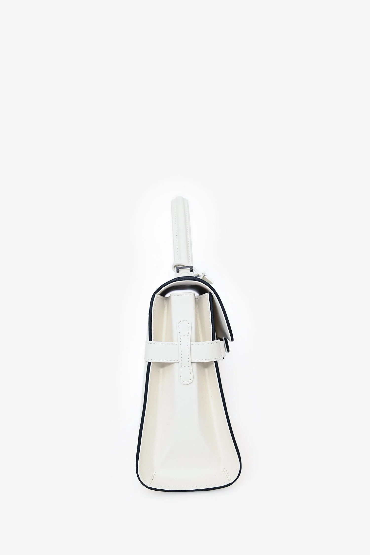 Delvaux White/Black Leather Tempete MM with Strap - Image 3