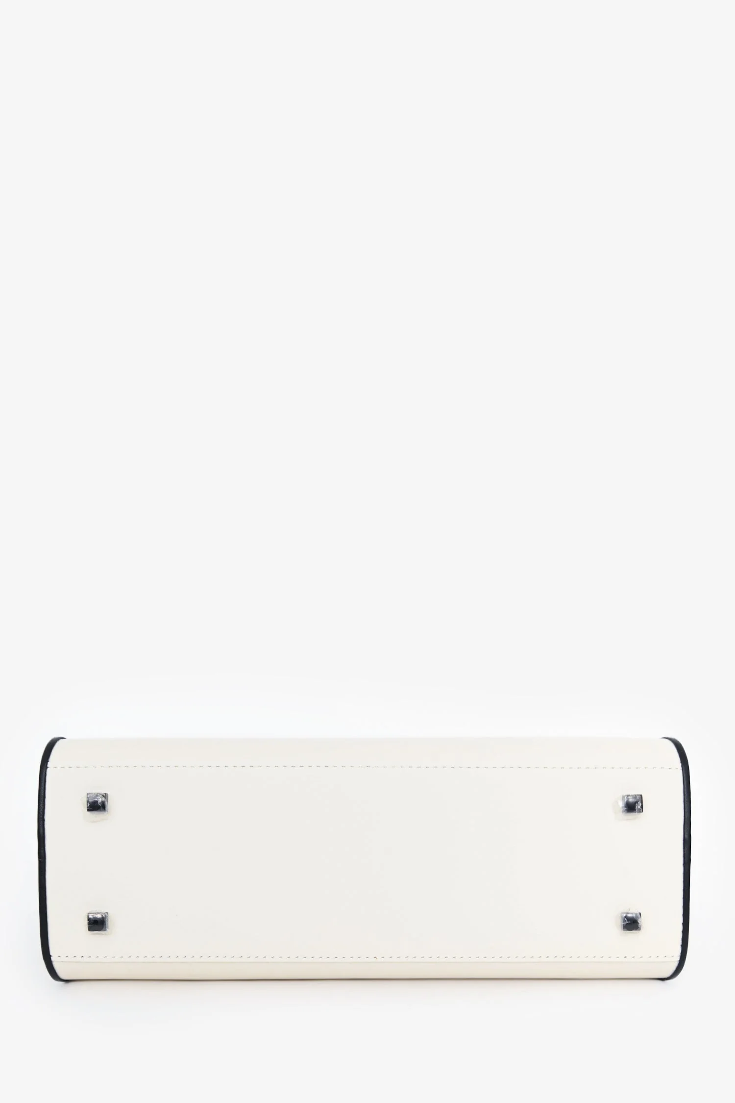 Delvaux White/Black Leather Tempete MM with Strap - Image 5