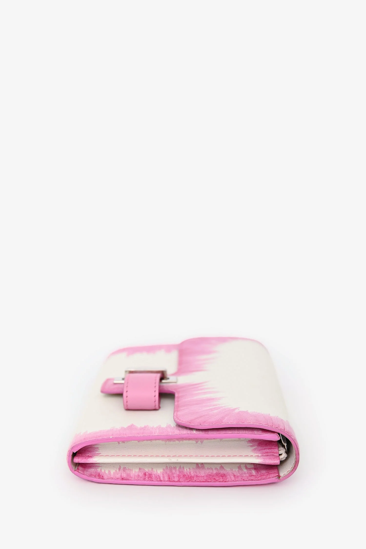 Delvaux White/Pink Leather Flamingo Simplissime Travel Wallet - Image 4