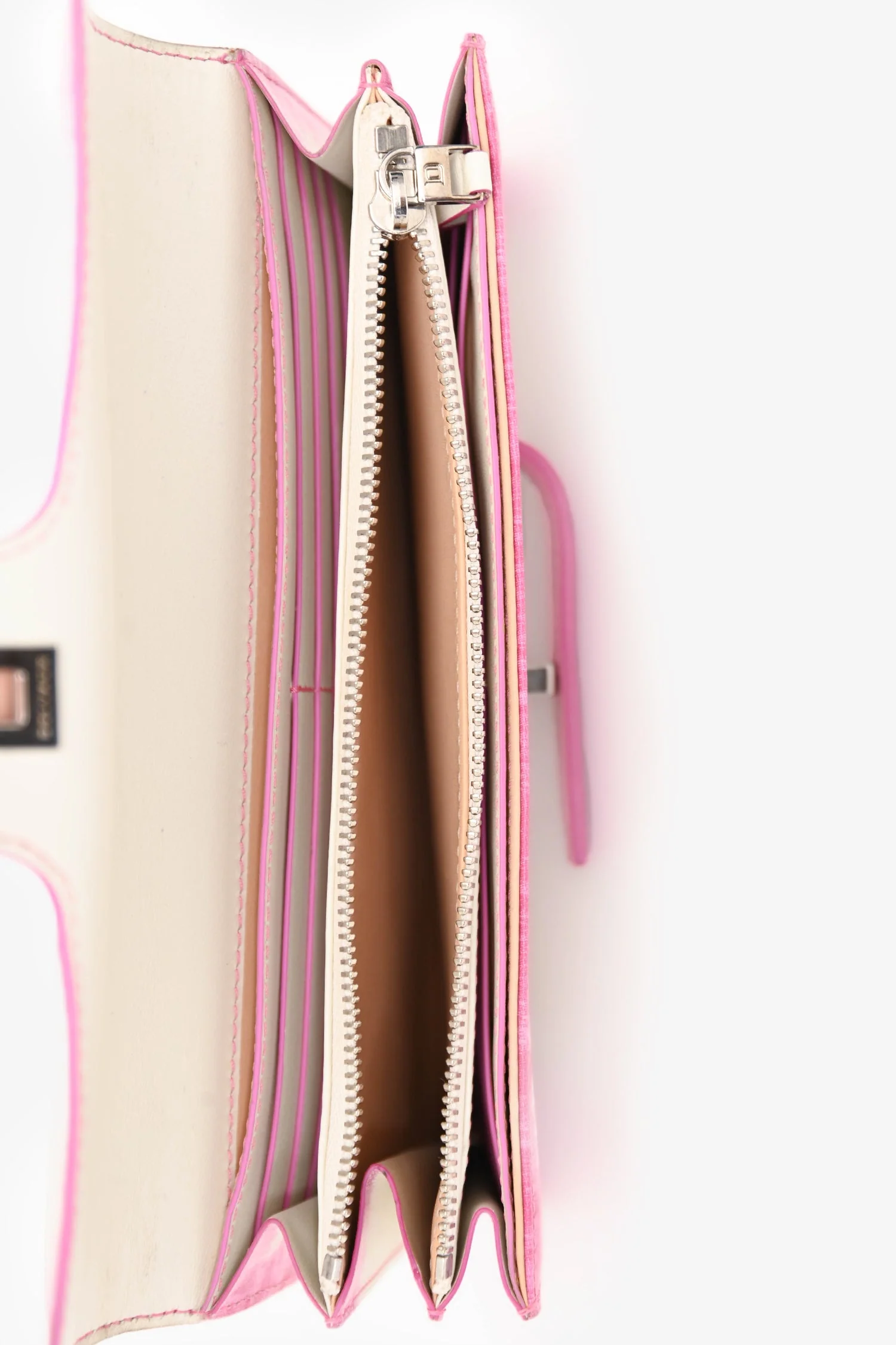 Delvaux White/Pink Leather Flamingo Simplissime Travel Wallet - Image 6