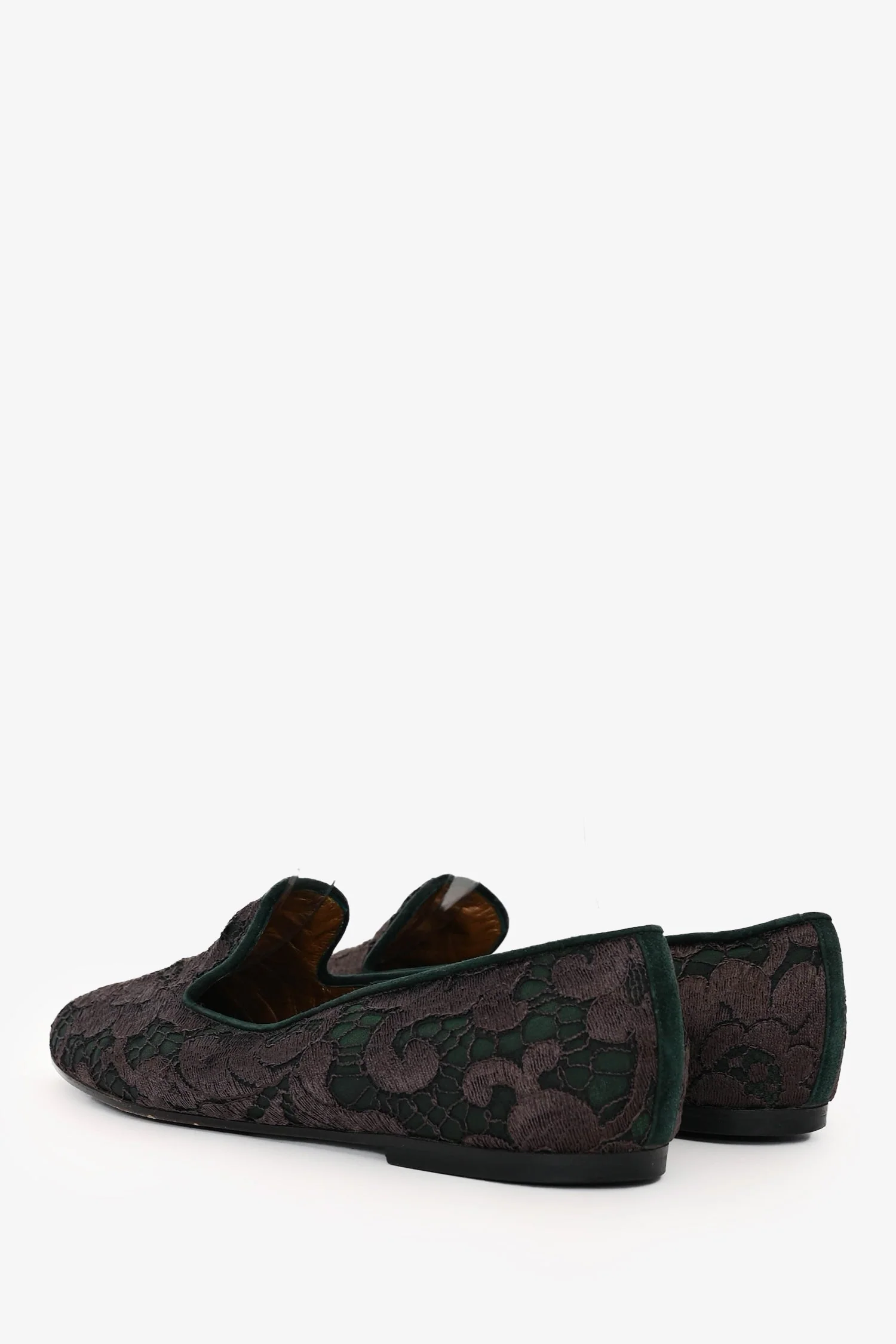 Diego Della Valle Green/Grey Lace Flats Size 6.5 - Image 4