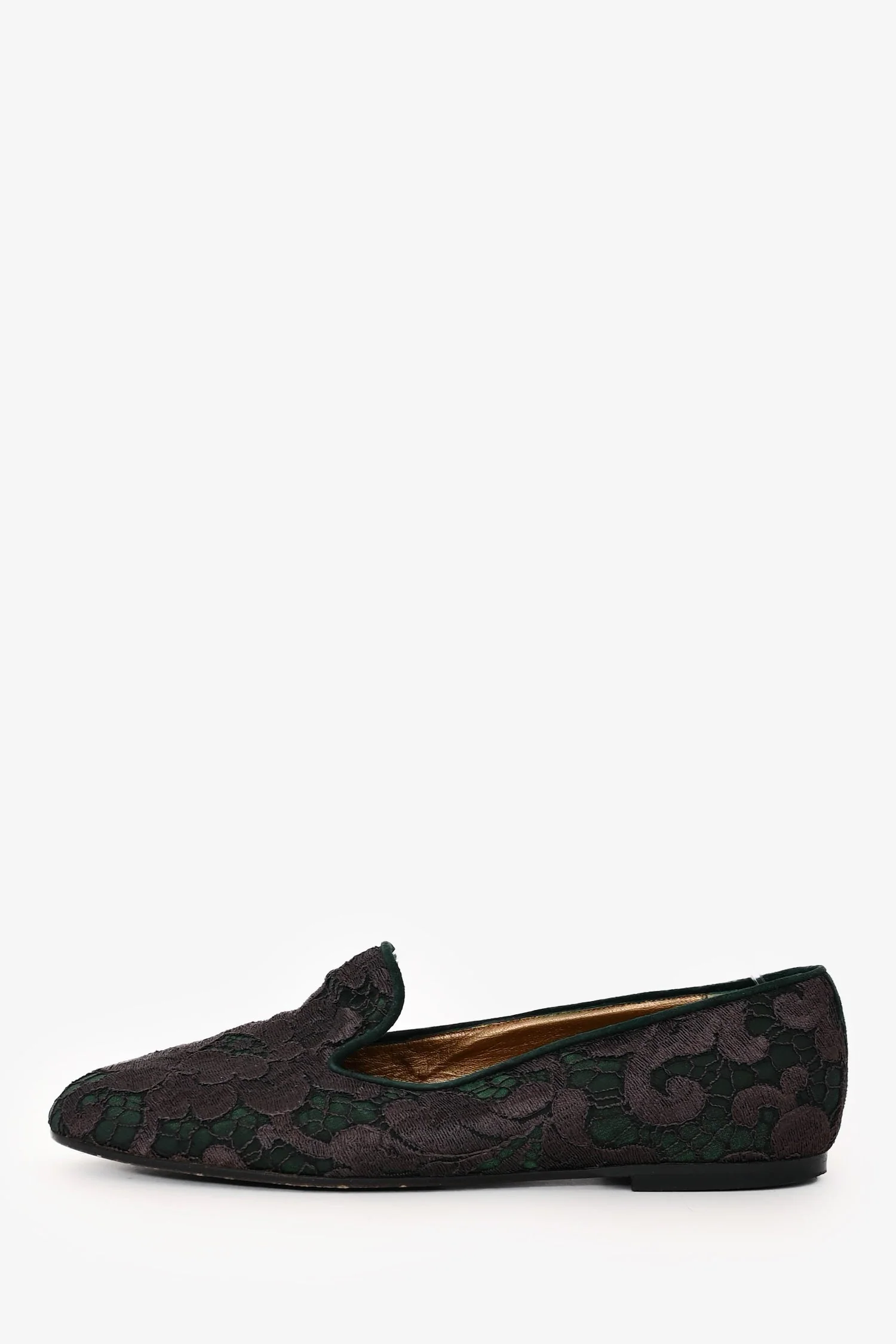Diego Della Valle Green/Grey Lace Flats Size 6.5 - Image 5
